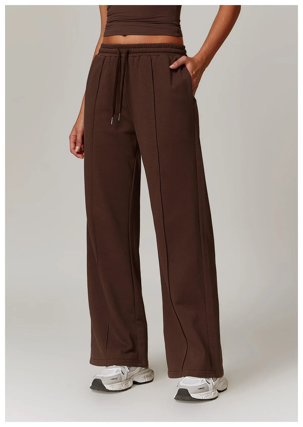 Winter High Waist Loose Fit Sports Sweatpants for Women Pocket Straight Leg Casual Pants Fitness Running Sports Pants for Women