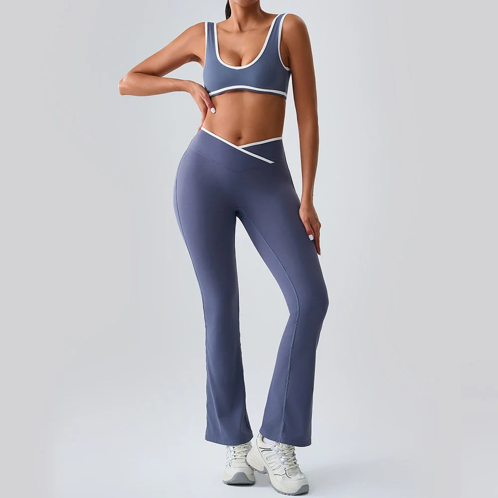 Women Tracksuit 2PCS Yoga Set Nude Feeling Workout Sets Gym Push Up Fitness Running Workout Sportwear Sport Bra Leggings Suit