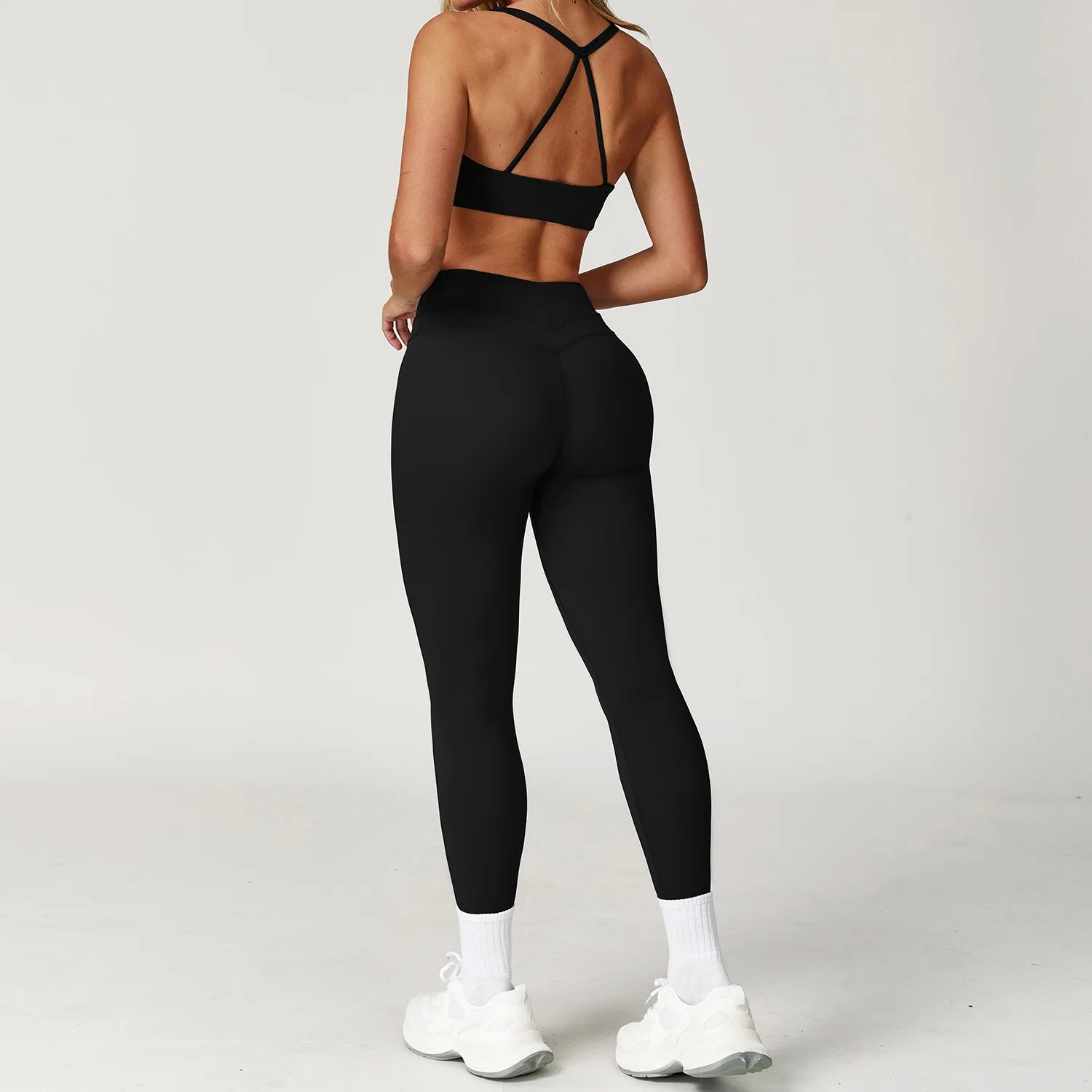 Women's Tracksuit 2PCS Fitness Suit Yoga Set Sportswear Workout Sports Bra High Waist Leggings Gym Clothing Seamless Sports Suit