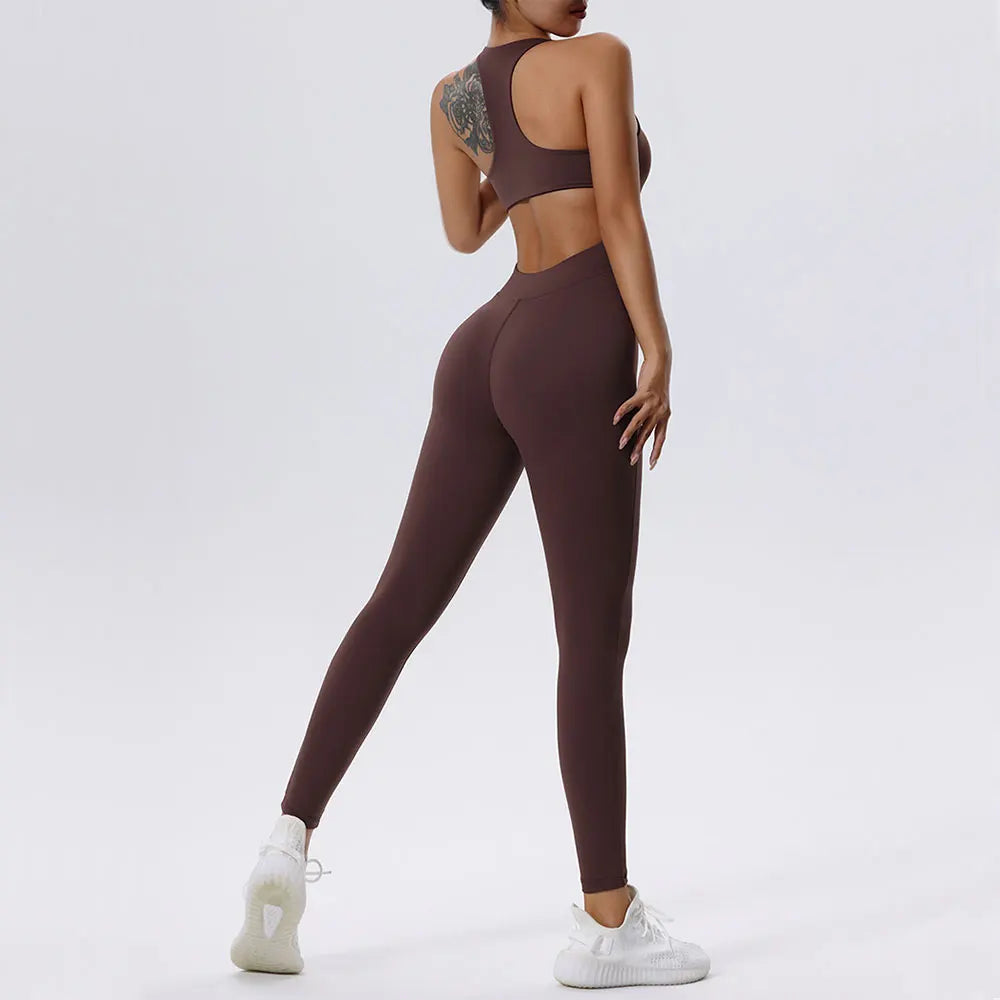Zipper Yoga Set Women's Tracksuit Yoga Jumpsuits One Piece Workout Bodysuits Rompers Sportswear Gym Set Workout Clothes Women