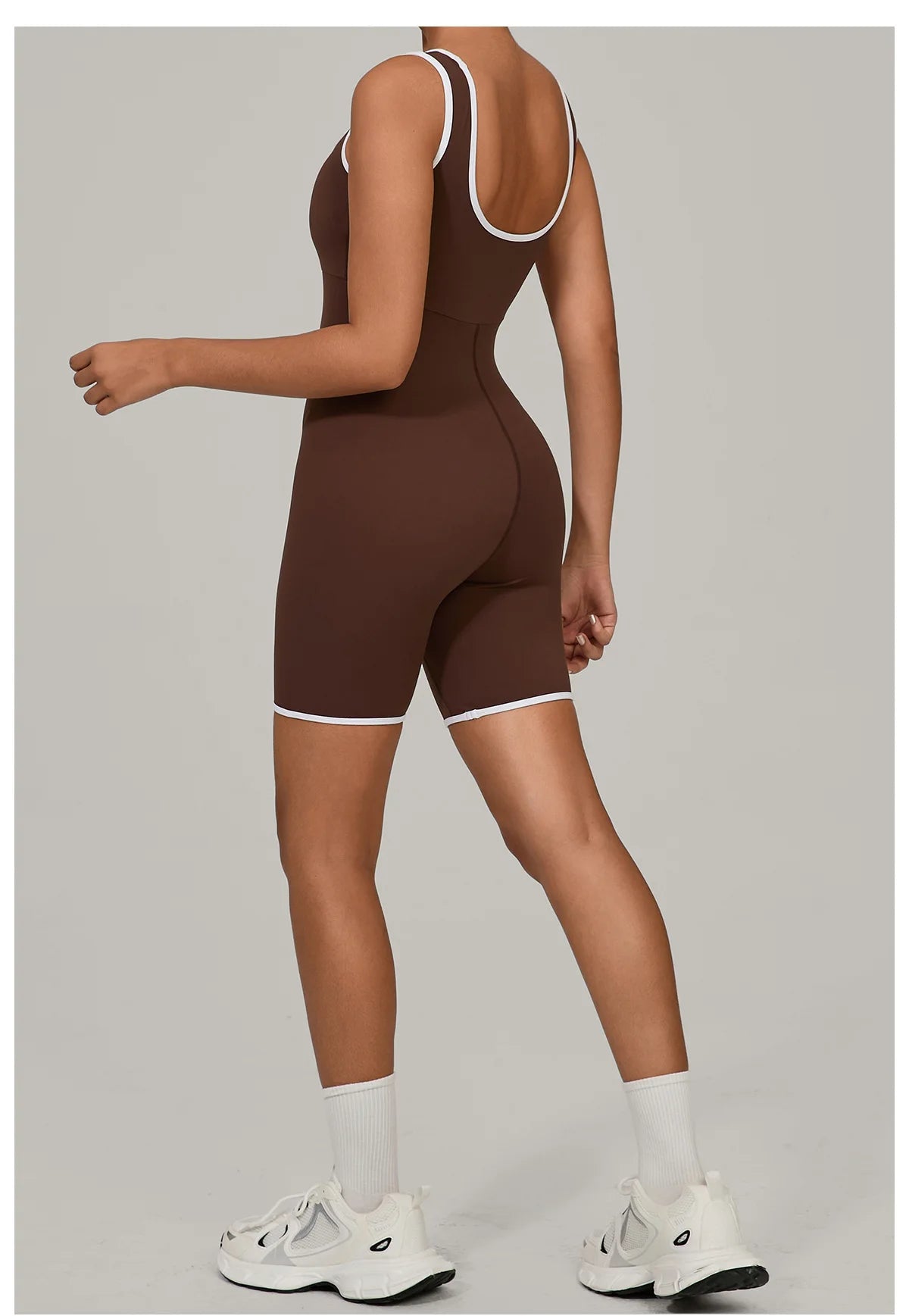 Women Color Blocked Yoga Jumpsuit Sleeveless Romper Elastic Quick Drying Fitness Workout Sportswear One-Piece Short Yoga Clothes