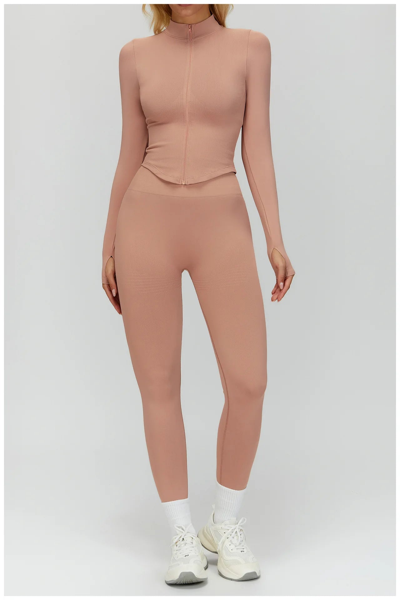 Seamless Yoga Set 3PCS Women Sportswear Workout Clothes Athletic Wear Gym Legging Fitness Bra Crop Top Long Sleeve Sports Suits