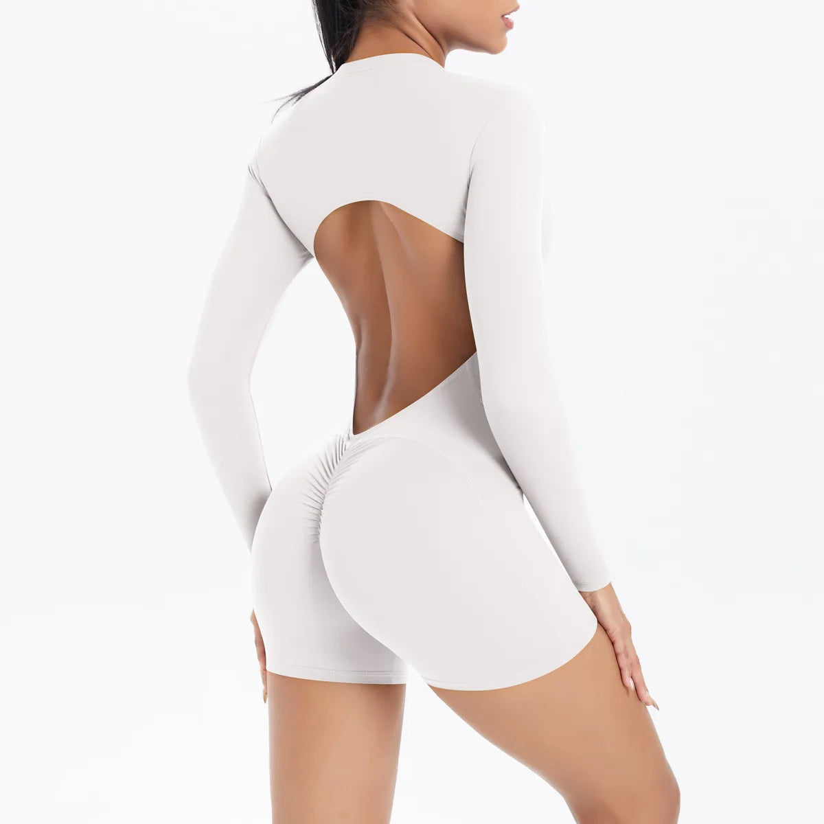 Gym Jumpsuit Women's Fitness Suit Short Set Sports Overalls Woman Tracksuit Yoga Clothing Zipper Long Sleeved Workout Sportswear