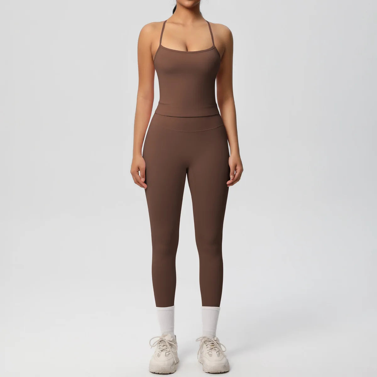 Yoga Outfits Women Tracksuit Fitness Suit Training Sleeveless Sport Gym Set Workout Overalls Sports Underwear Sportswear