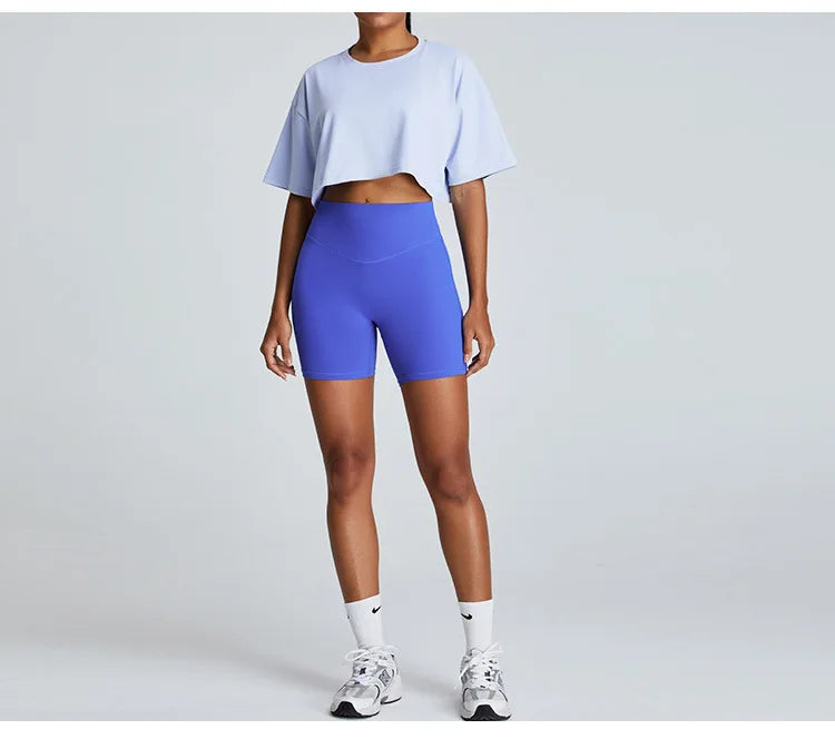 Loose Yoga Short Sleeves Women Breathable Quick Drying Yoga Clothes for Women Running Fitness Tops Sports Short Sleeved T-shirts