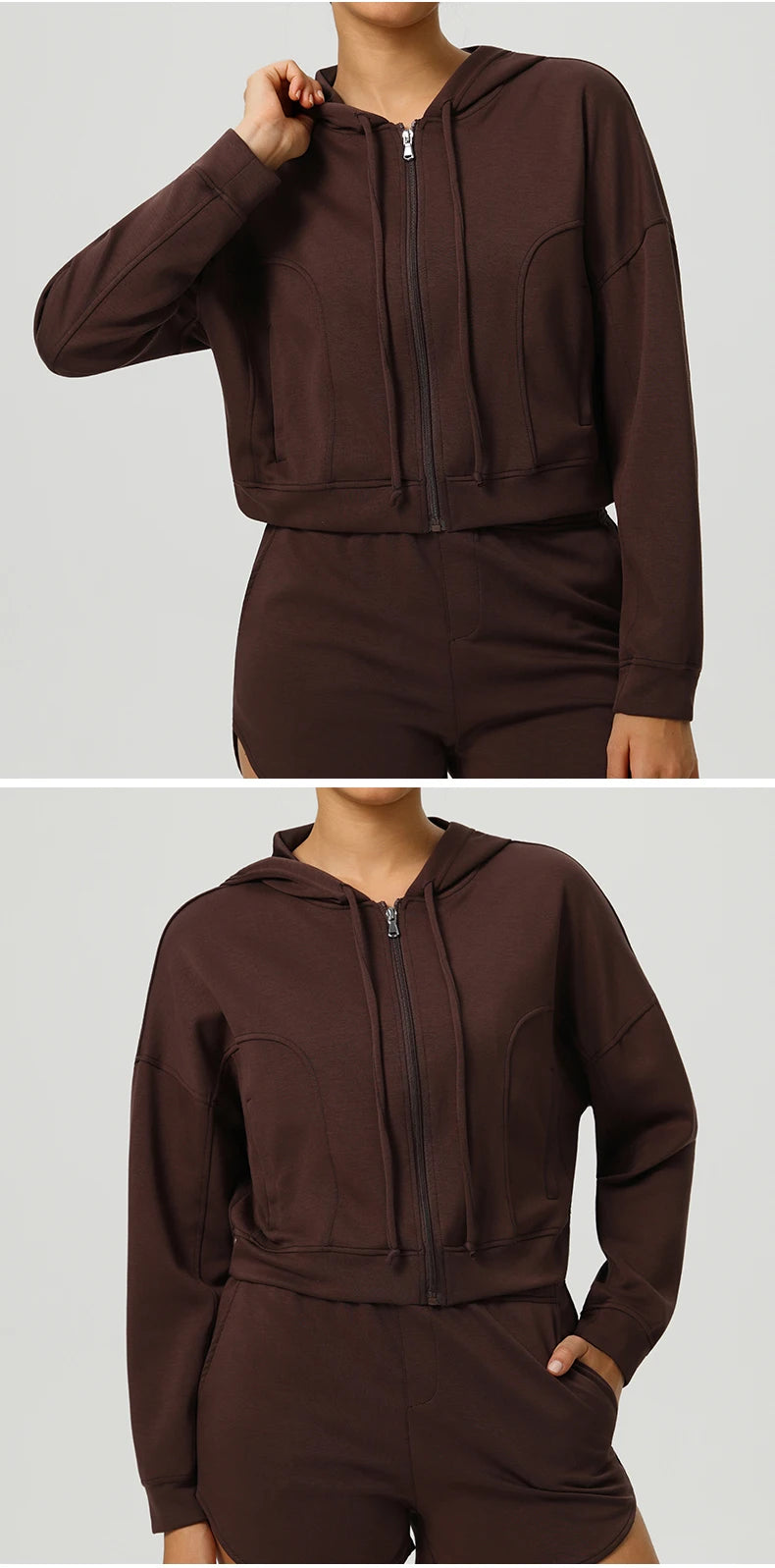 Autumn Loose Yoga Long Sleeved Hoodie Women's Hooded Sports Jacket Running Yoga Jacket Long Sleeved Jacket