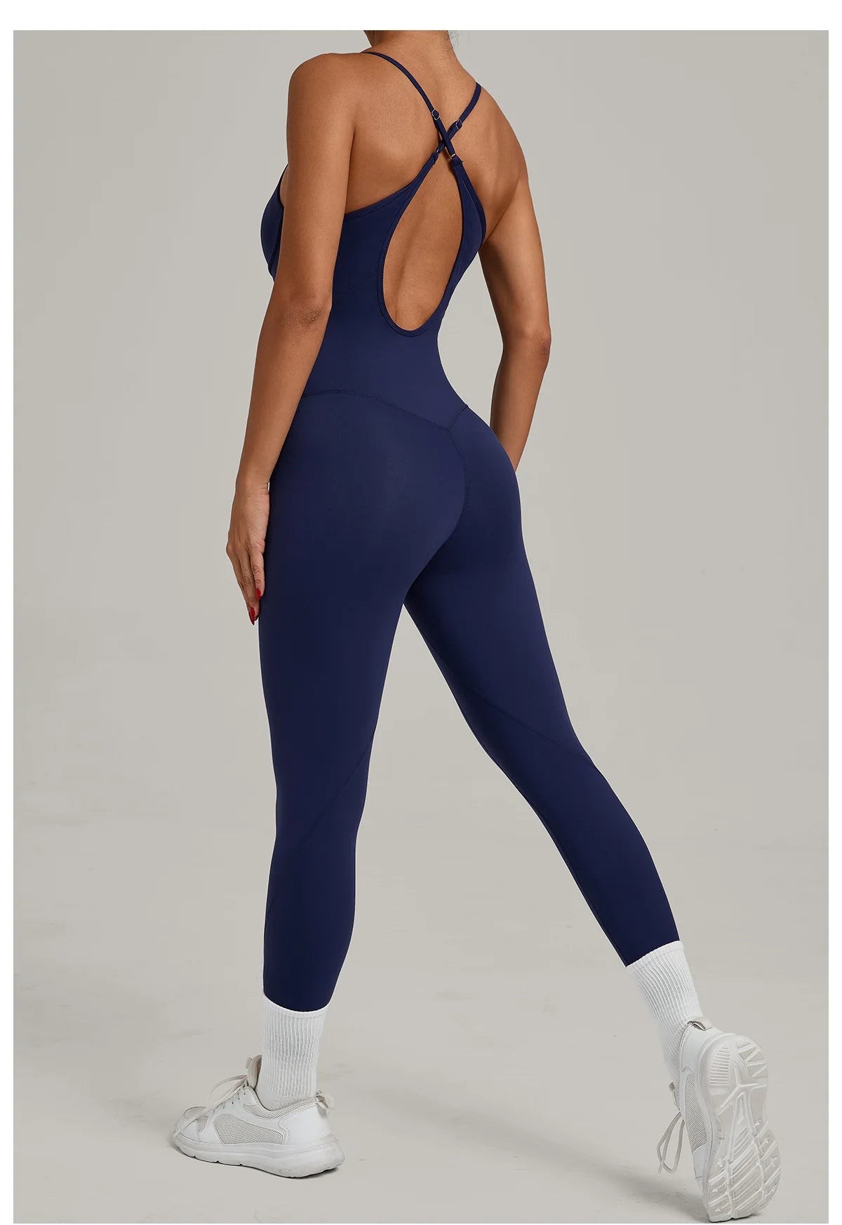 Fitness Jumpsuit Women Tracksuit Sports Playsuit Running One Piece Yoga Suit Scrunch Backless Set Rompers Gym Clothes