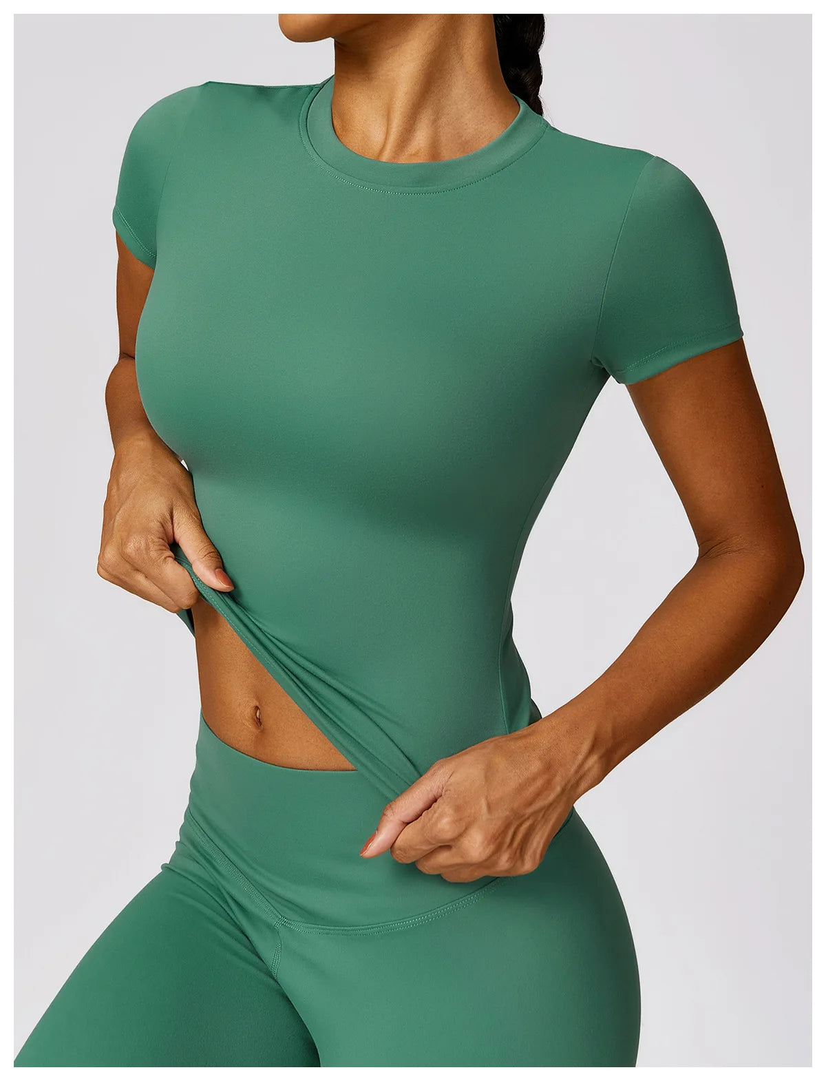 Yoga Shirts Women Top Quick Dry Running Tops Tights Push Up Workout Gym Clothes Female Short Sleeve Fitness Sports T-Shirts