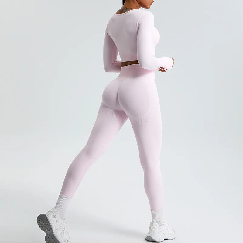 Seamless Yoga Pants Women High Waist Legging Ribbed Sport Gym Fitness Leggings Women Female Legging Tummy Control Running Tights