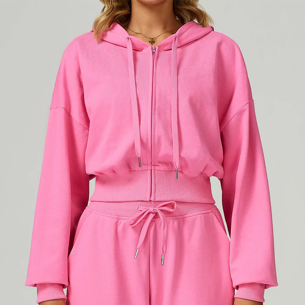 Winter Zipper Sports Hoodie for Women Hooded Long Sleeved Casual Loose and Versatile Hoodie Women Running and Fitness Sportswear