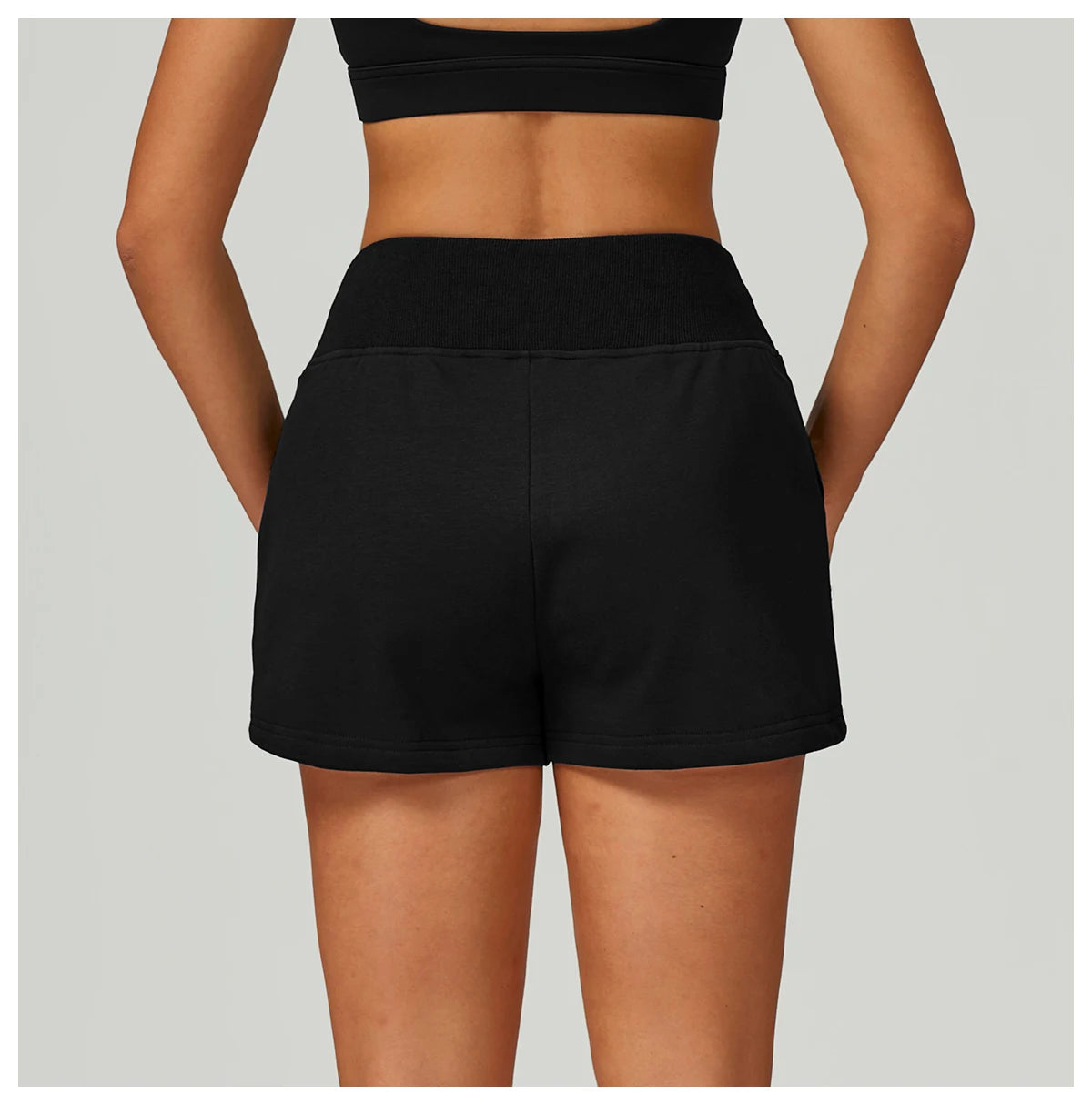 Winter High Waisted Sports Shorts Women's Pocket Drawstring Yoga Shorts Outdoor Sports Shorts Casual Versatile Running Shorts