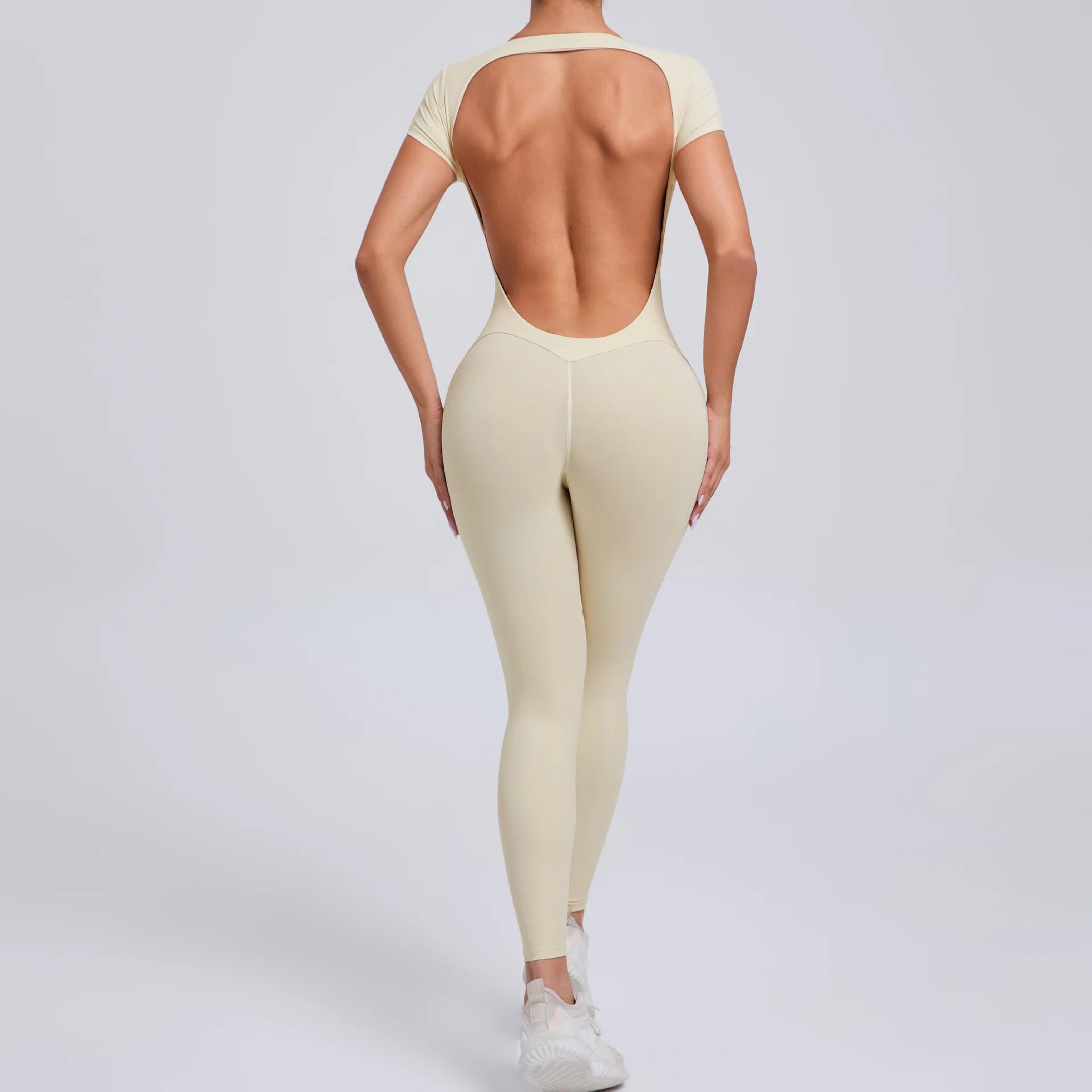 Yoga Suit Women's Jumpsuit One Piece Sports Suit Short Sleeve Gym Clothes Push Up Training Fitness Yoga Bodysuit Sportswear