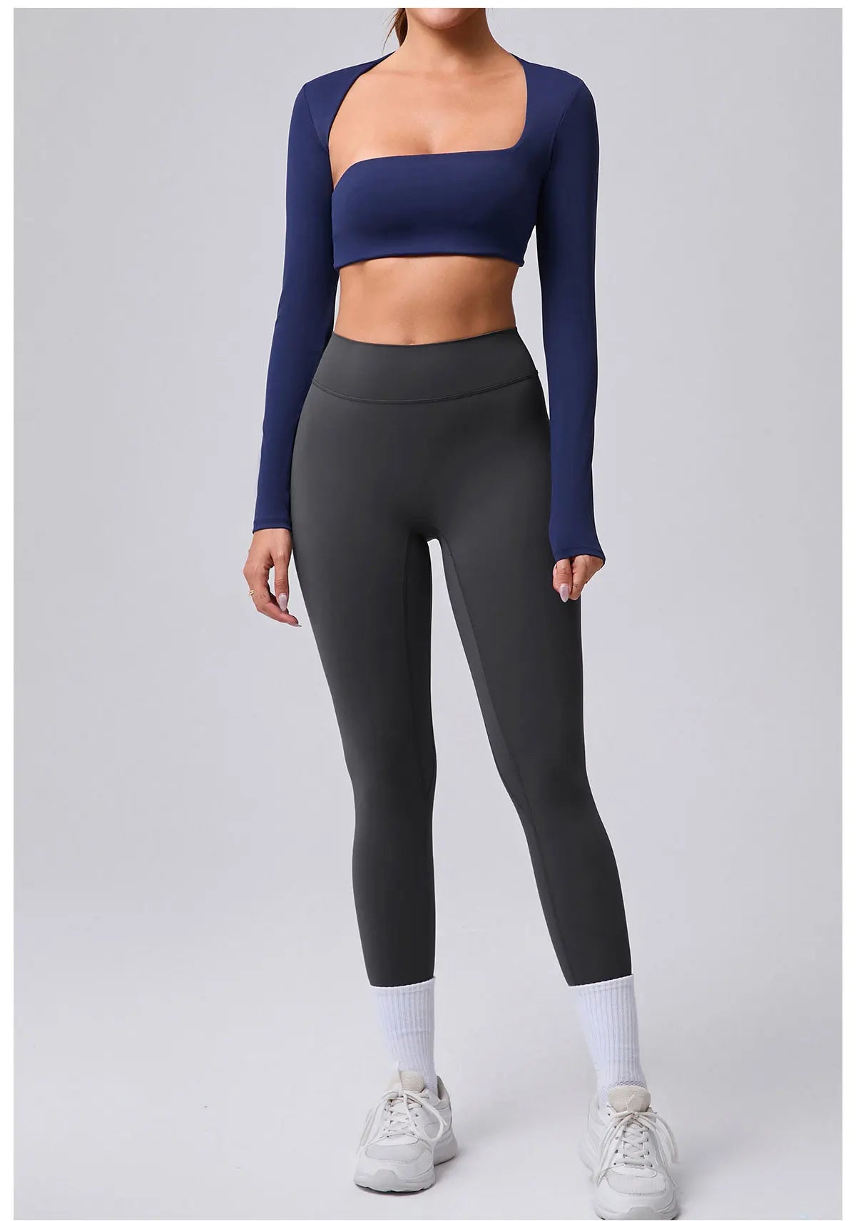 Women Yoga Shirts Crop Top Sexy Long Sleeves Shirts for Women Yoga Sports Running Fitness Gym Clothes Push Up Workout Tops