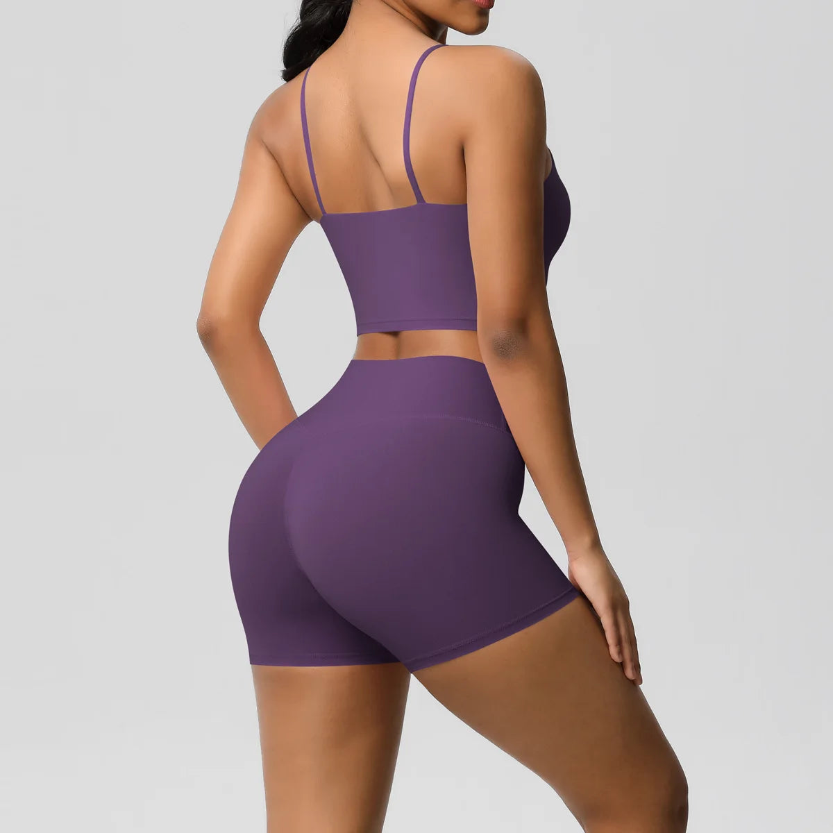 Yoga Sport Set Women Seamless Crop Top Bra Shorts Yoga Set Comfort Elastic Sportsuit Workout Outfit Fitness Gym Clothes