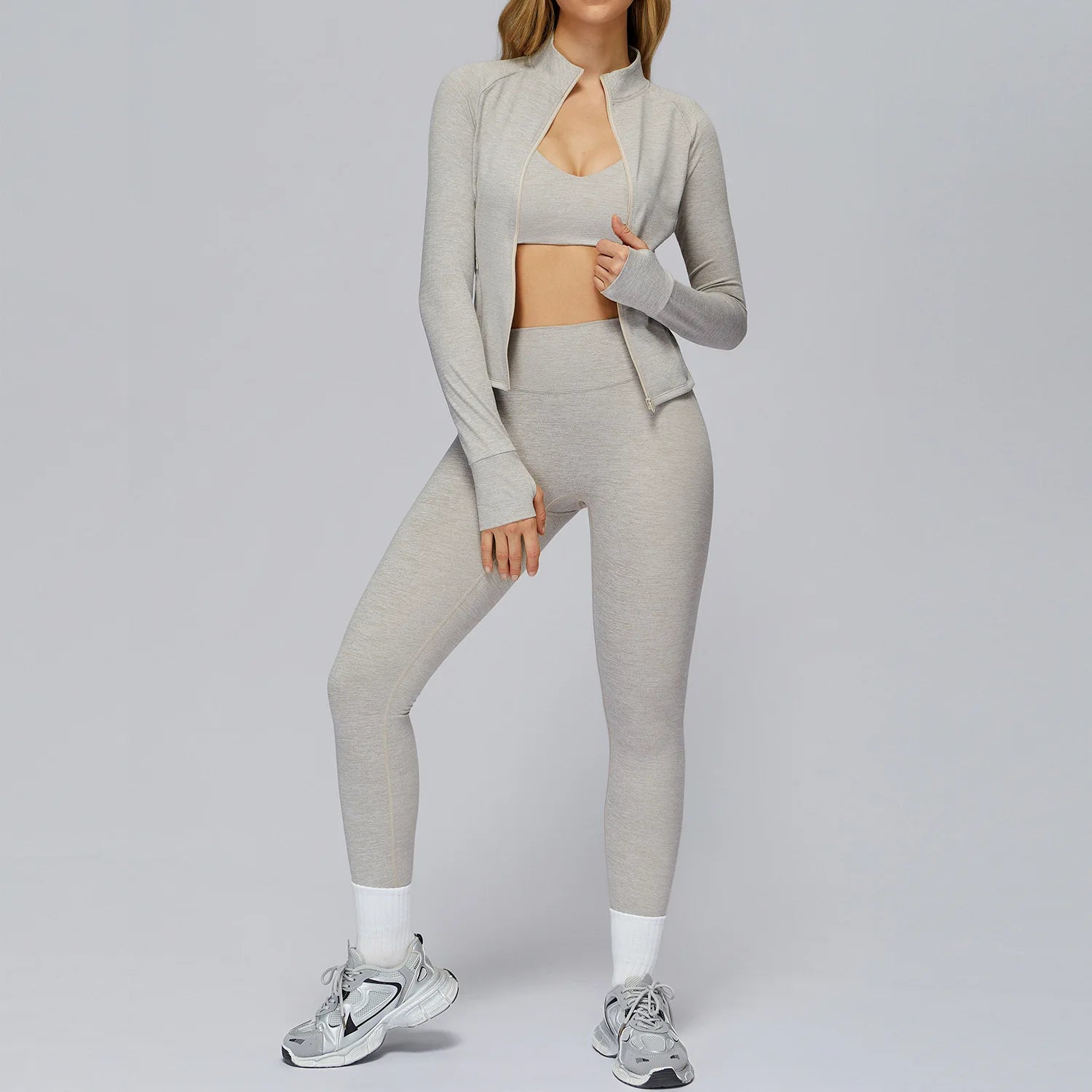 Yoga Suit 2/3PCS Sports Set Gym Set Women Tracksuit Running Workout Clothes Long Sleeve Sports Bra Athletic Wear Yoga Clothing
