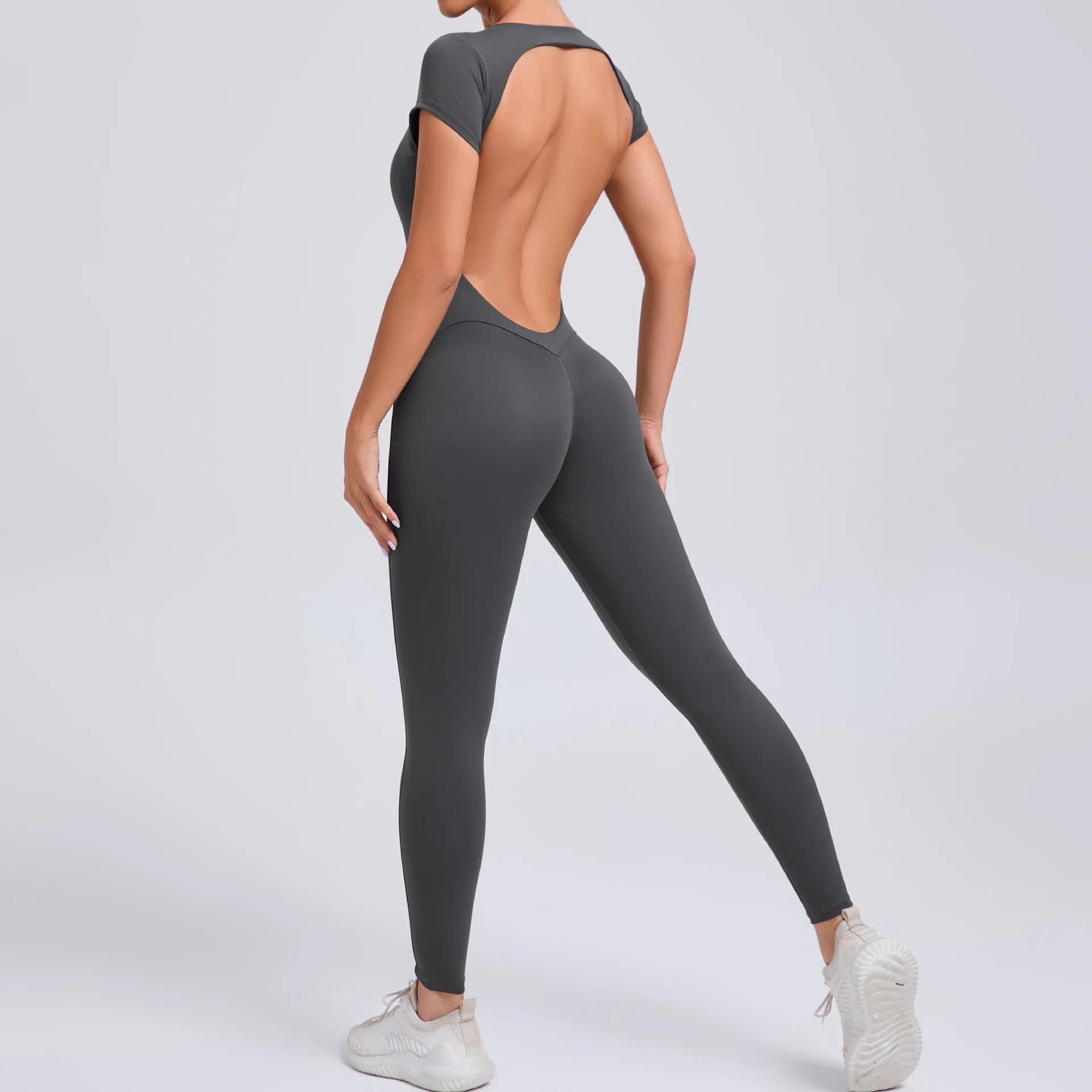 Yoga Suit Women's Jumpsuit One Piece Sports Suit Short Sleeve Gym Clothes Push Up Training Fitness Yoga Bodysuit Sportswear