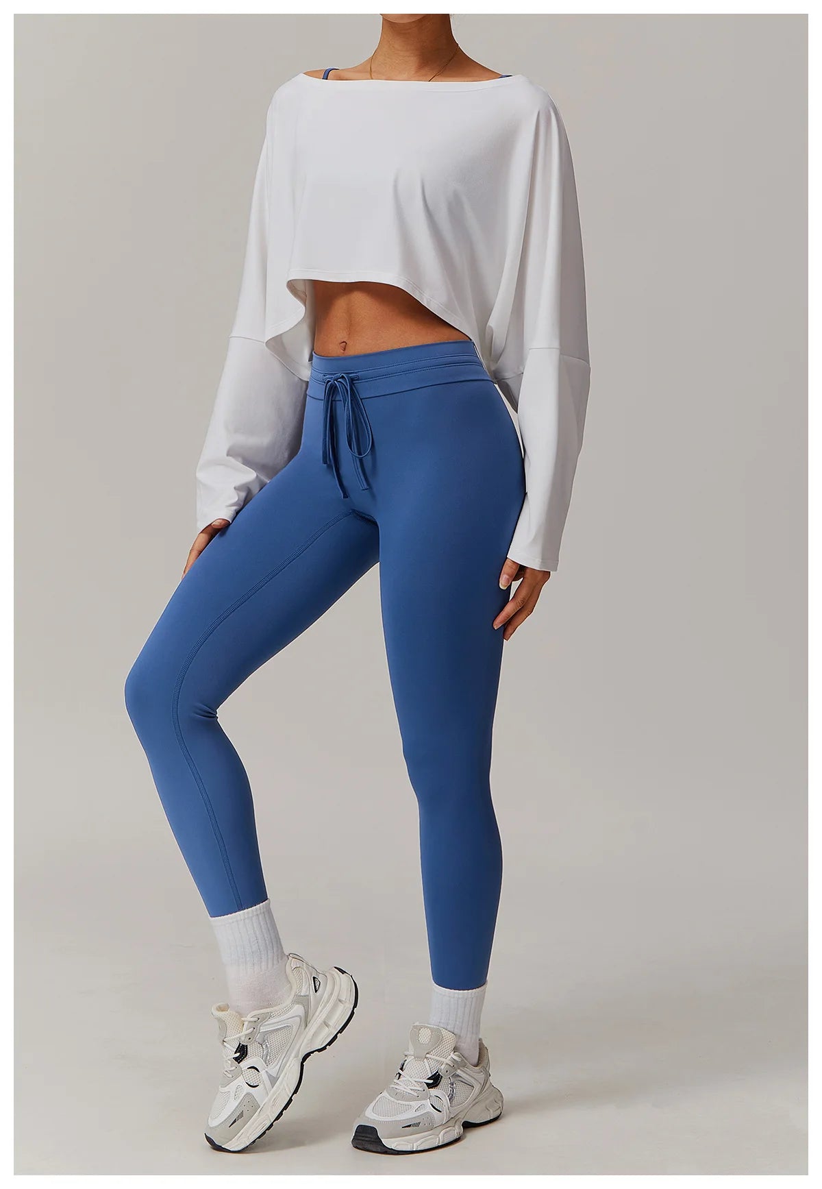 Running Fitness Sports Long Sleeved Top Women's One Shoulder Batwing Sleeve Loose Breathable Casual Long Sleeved Sexy Yoga Top
