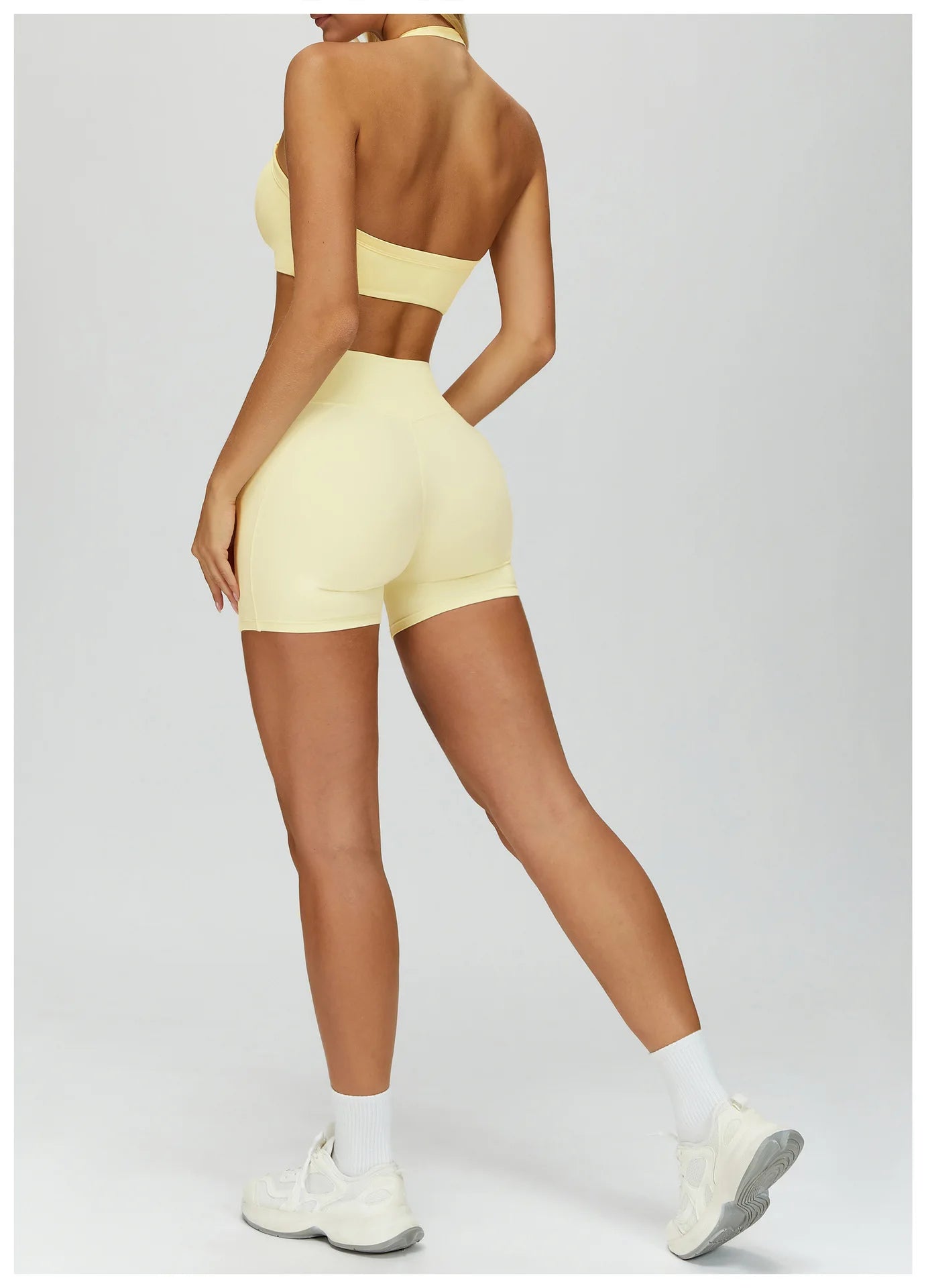 2 PCS Women Tracksuit Yoga Set Sexy Sport Bra High Waist Sports Shorts Gym Outfits Fitness Short Sleeves Workout Suit Sporstwear