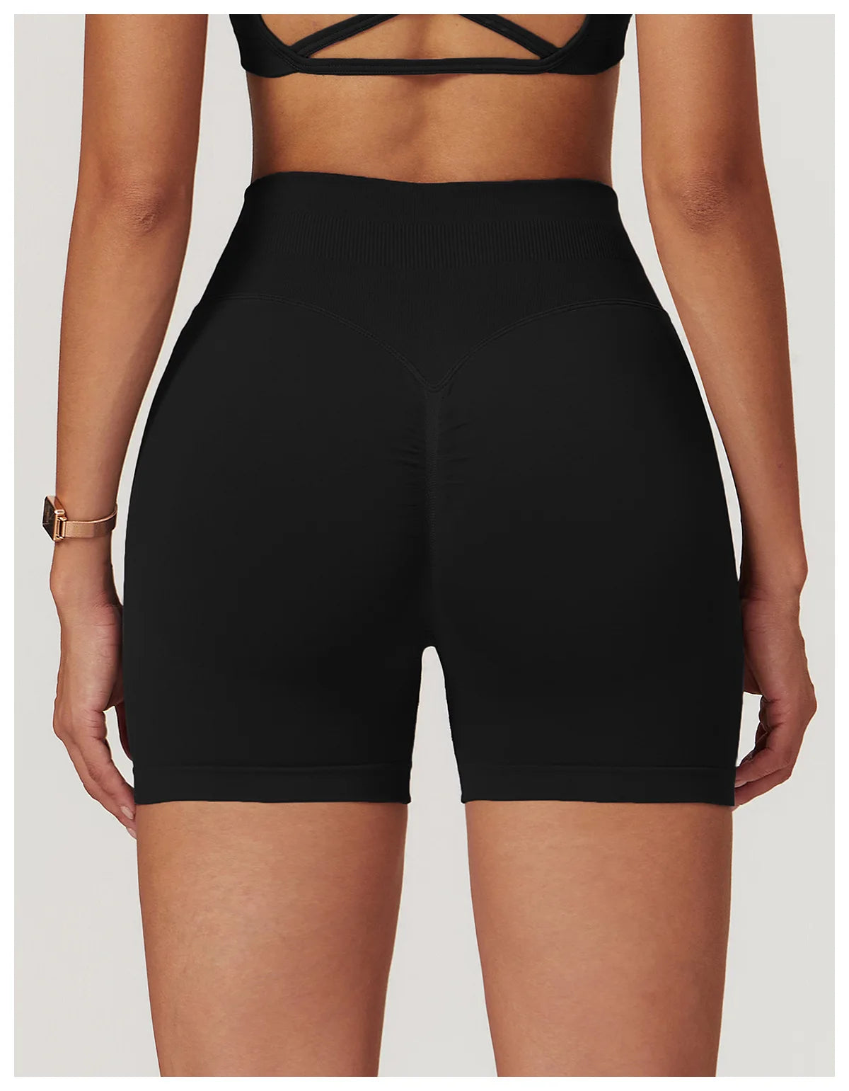 Ribbed Shorts for Women Yoga Shorts Push Up Booty Workout Gym Shorts Fitness High Waist Sports Short Seamless Women Clothing