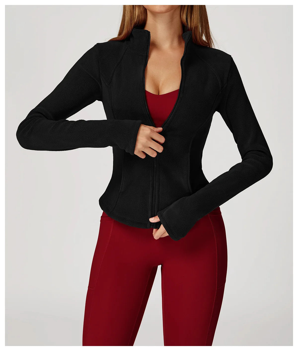 Winter Fleece Jacket for Women Yoga Long Sleeved Lamb Fleece Jacket Fleece Outdoor Top Thickened Warm Jacket for Women Top