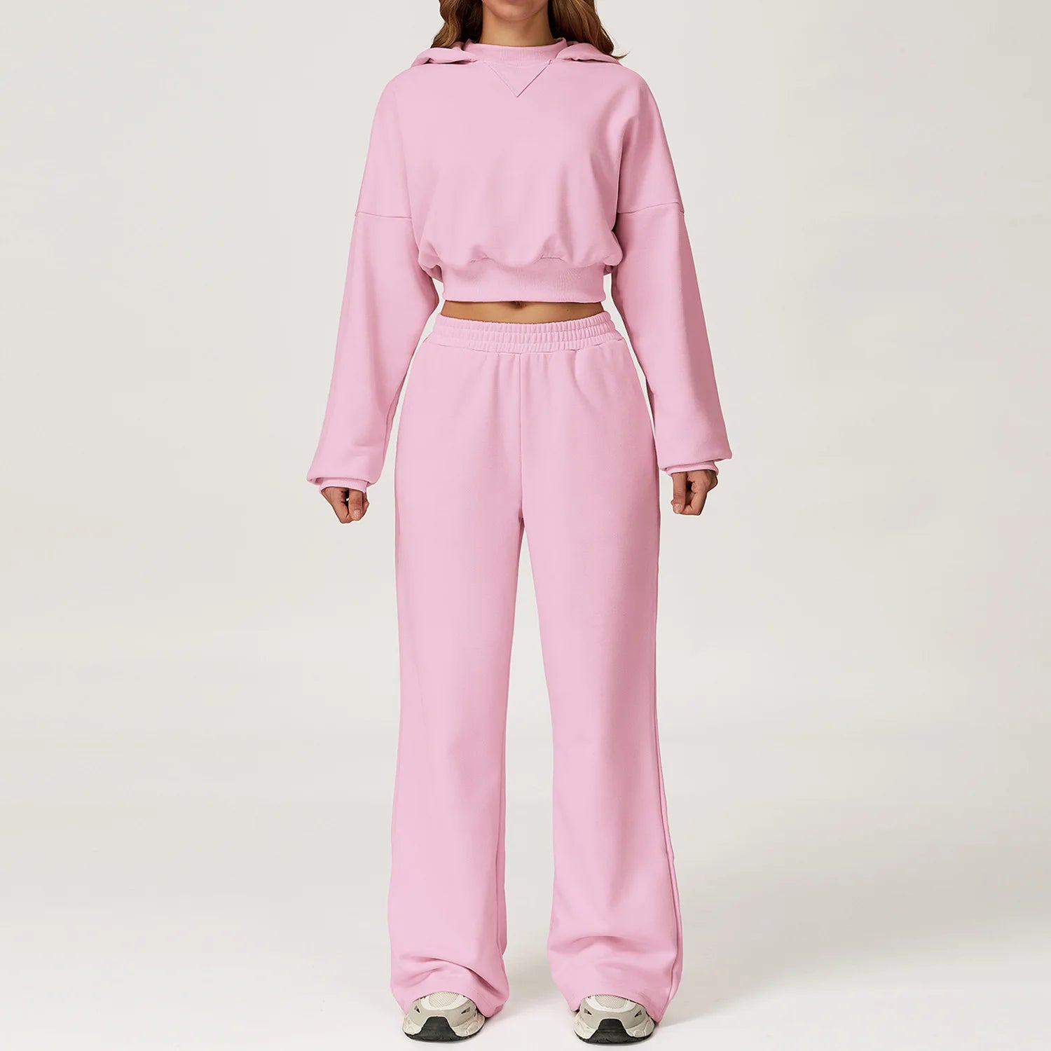 Winter Hooded Sweatshirt Set 2 Pieces Women's Clothes Casual Outdoor Loose Yoga Set Women's Casual Running Sportswear