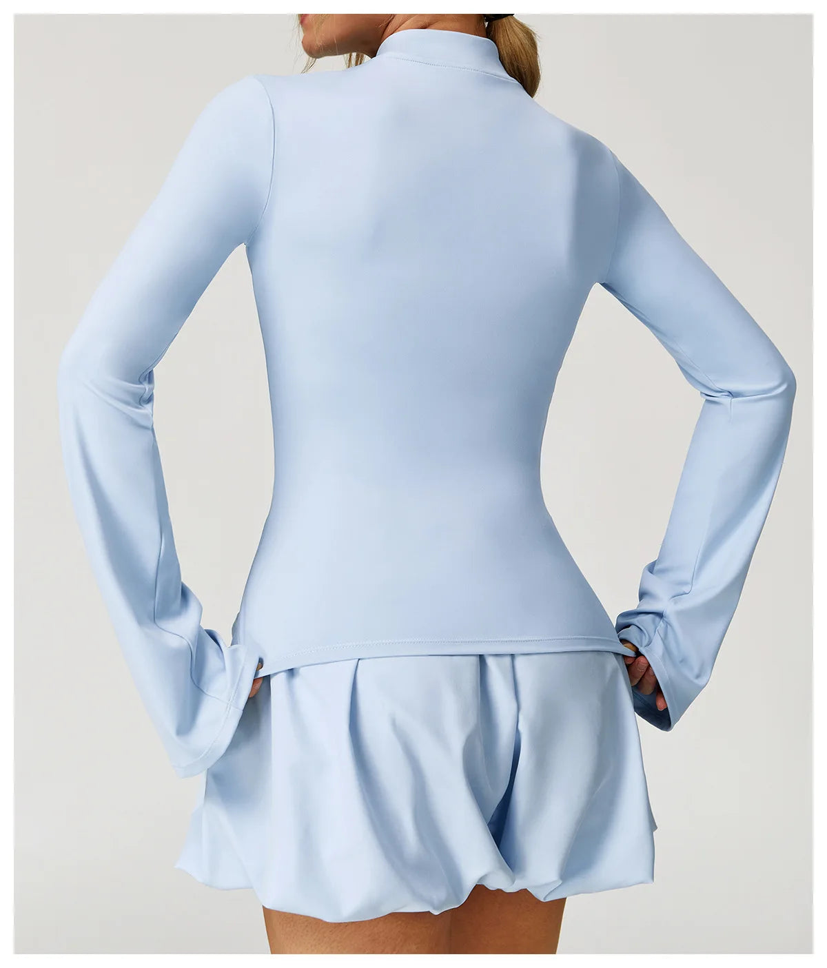 Summer Yoga Suit Women's High-end Standing Collar Long Sleeved Sports Jacket Running Training Fitness Top Windproof Running Suit