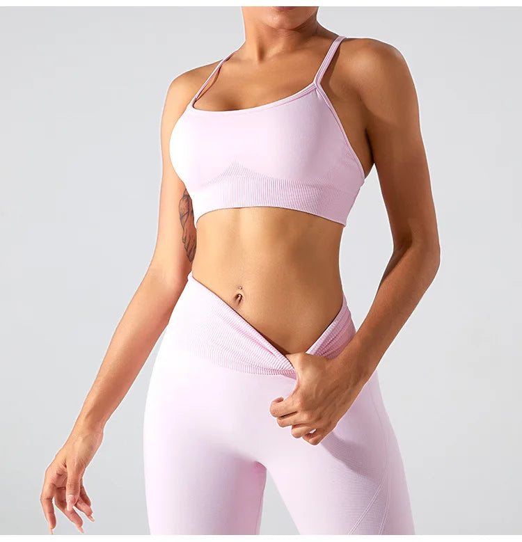 Women Sports Underwear Cross Strap Top Women Push Up Sport Bra Yoga Gym Crop Top Brassiere Fitness Top Sport Bra Breathable Bras