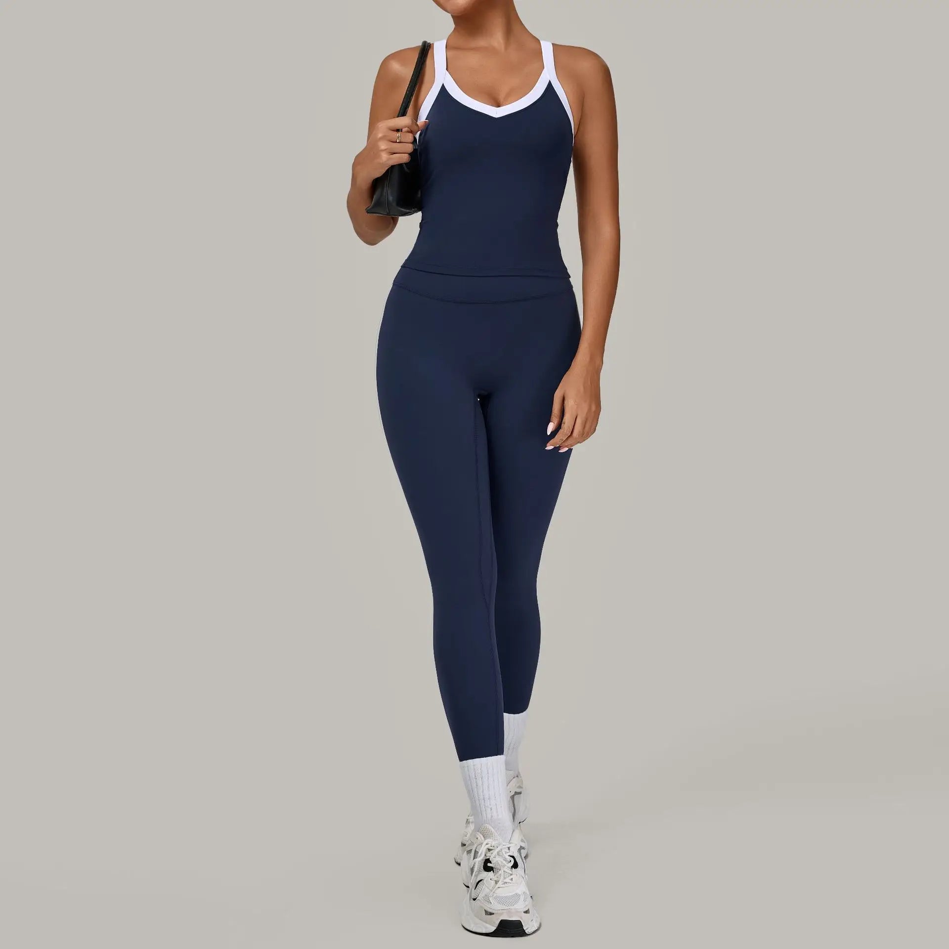 2 Pieces Yoga Set Women's Tracksuit Workout Clothes Sportswear Gym Clothing High Waist Leggings Fitness Bra Push Up Sports Suits