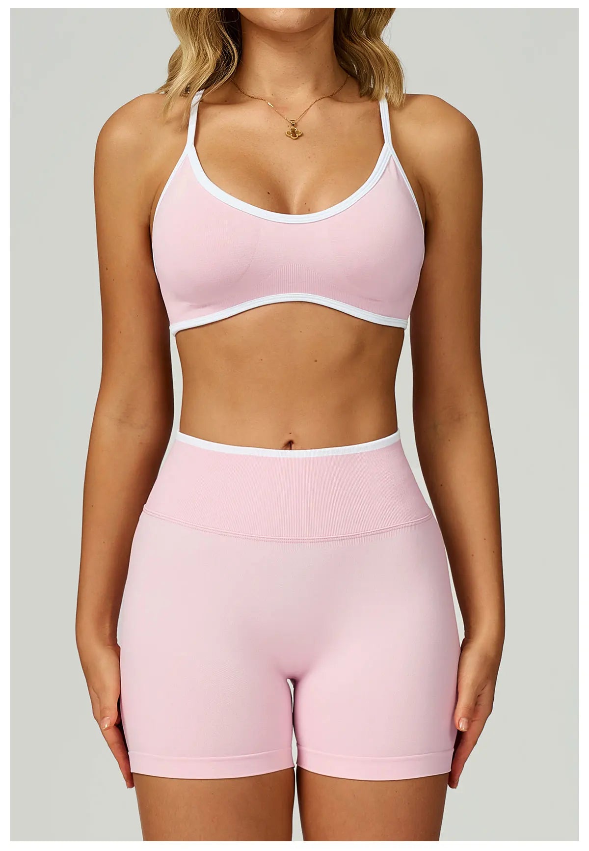 Women Seamless Halter Sports Bra High Support Push-up Open Back activewear Gym Tank Top Fitness Underwear Yoga Workout Brassiere