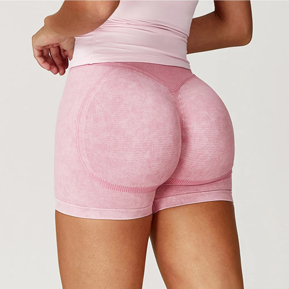 Sand Washed Yoga Shorts Women Yoga Shorts High Waist Workout Shorts Fitness Yoga Lift Butt Fitness Yoga Gym Running Short Pants