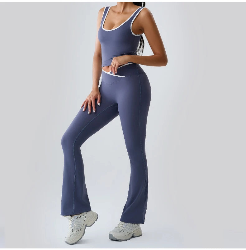 Women Tracksuit 2PCS Yoga Set Nude Feeling Workout Sets Gym Push Up Fitness Running Workout Sportwear Sport Bra Leggings Suit