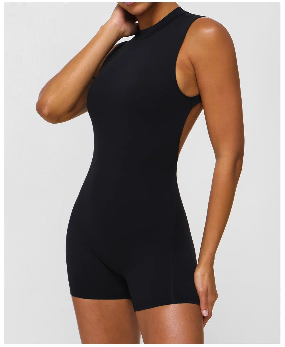 Sexy Back V Jumpsuits Women's Tracksuit Yoga Set One Piece Fitness Workout Rompers Sportswear Gym Set Workout Clothes For Women