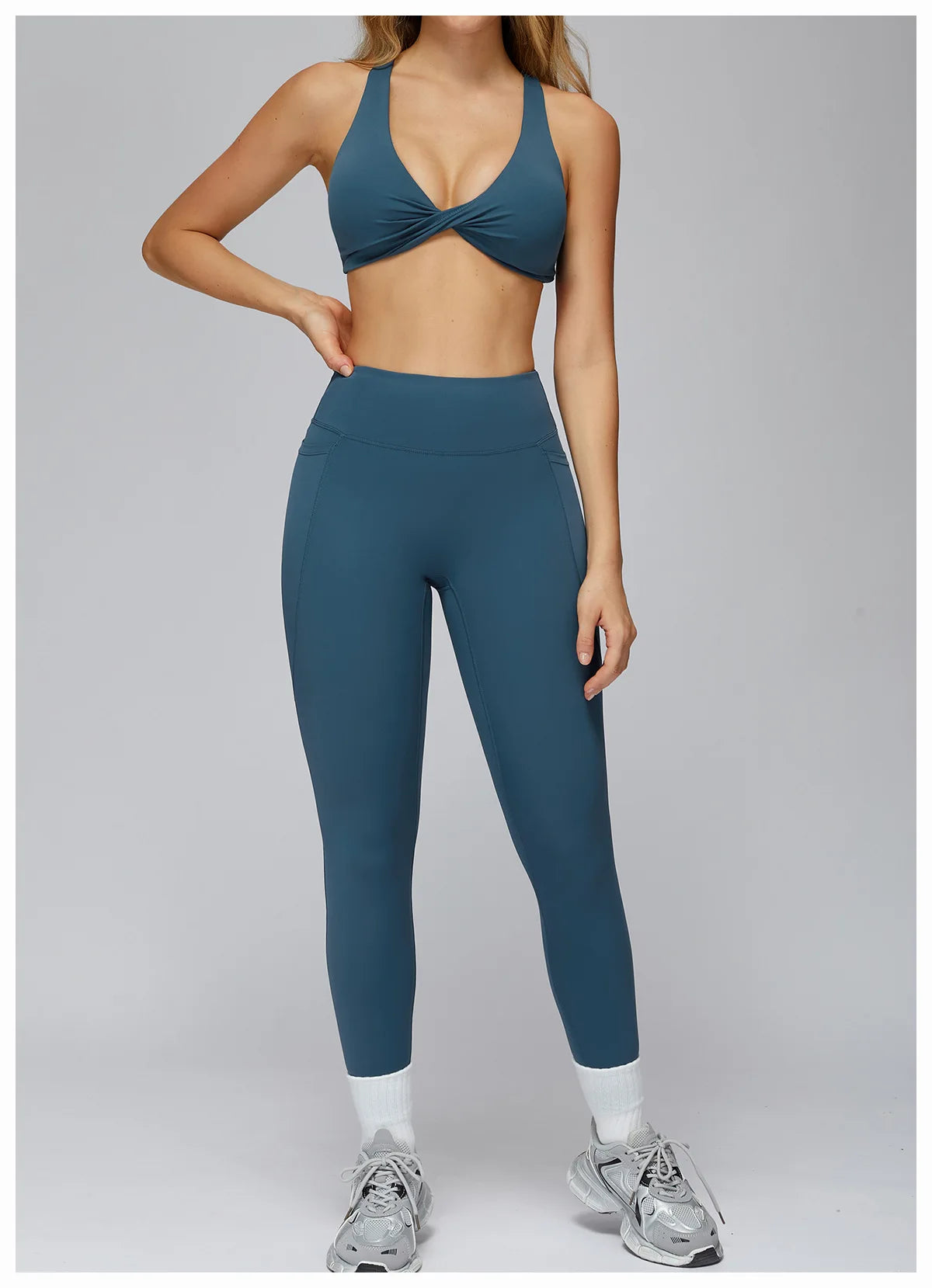 Sports Bra Women's Set 2PCS Professional Fitness Tank Top Bra Shockproof Running Leggings Yoga Suit Beautiful Back Bra Clothing