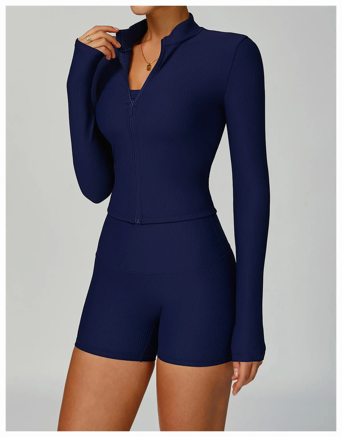 Yoga Jacket Women's Coat Standing Collar Yoga Long Sleeved Sports Jacket Running Training Fitness Top Gym Workout Running Tops