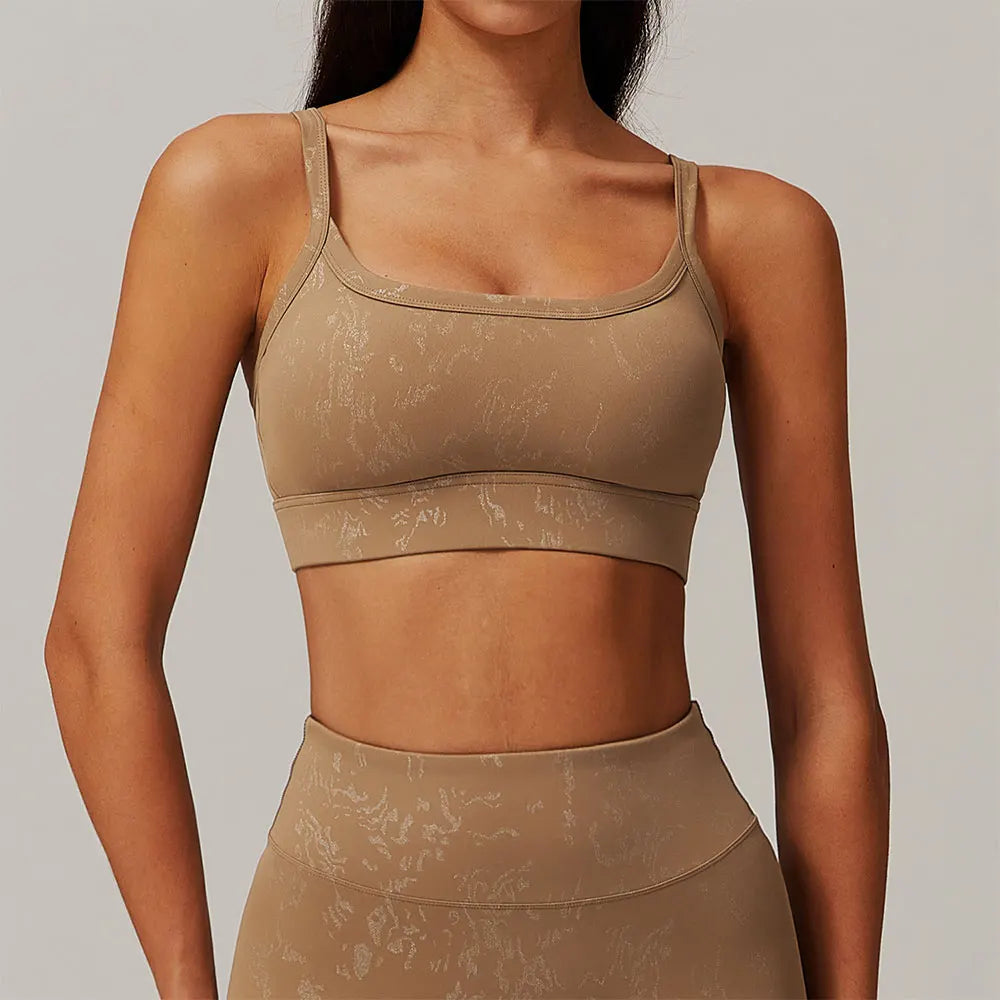 Women Tops Breathable Sports Bra Absorb Sweat Shockproof Padded Gym Running Fitness Printed Yoga Sports Bras Running Underwear