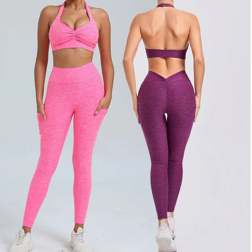 Fitness Suit Women Tracksuit Yoga Set Sportswear Workout Clothes Sports Bra High Waist Leggings Gym Clothing Sports Suits