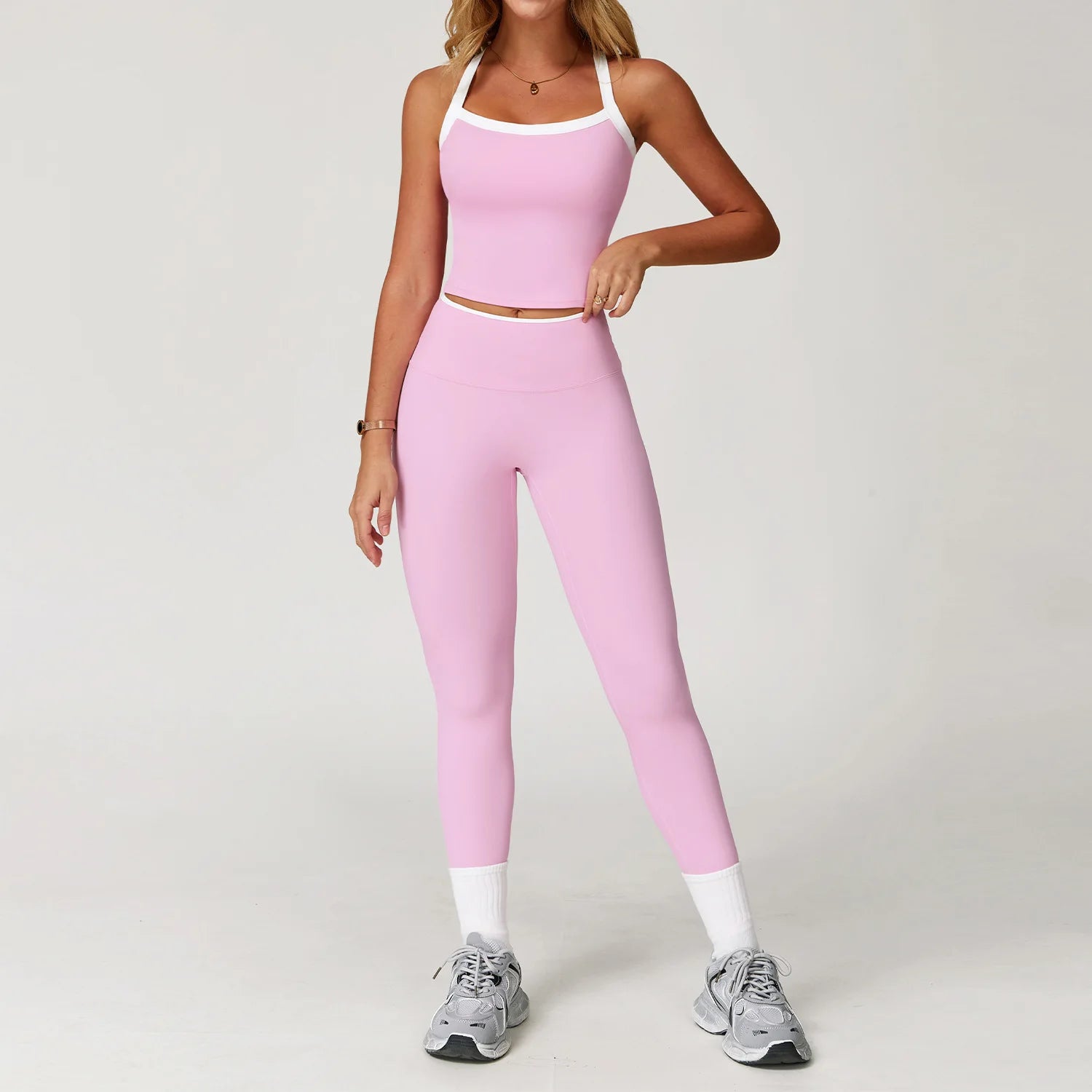 Women's Clothes 2 Pieces Workout Tracksuit Yoga Set Sportswear Gym Clothing High Waist Bell-bottoms Sexy Fitness Bta Sports Suit