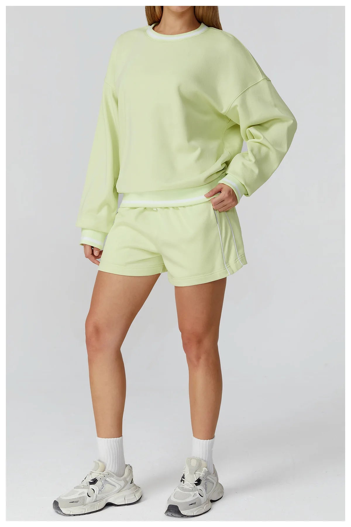 2PCS Winter Yoga Set Contrasting Hoodie Set Women's Tracksuit Comfortable Running Gym Set Women's Clothes Outdoor Sports Set