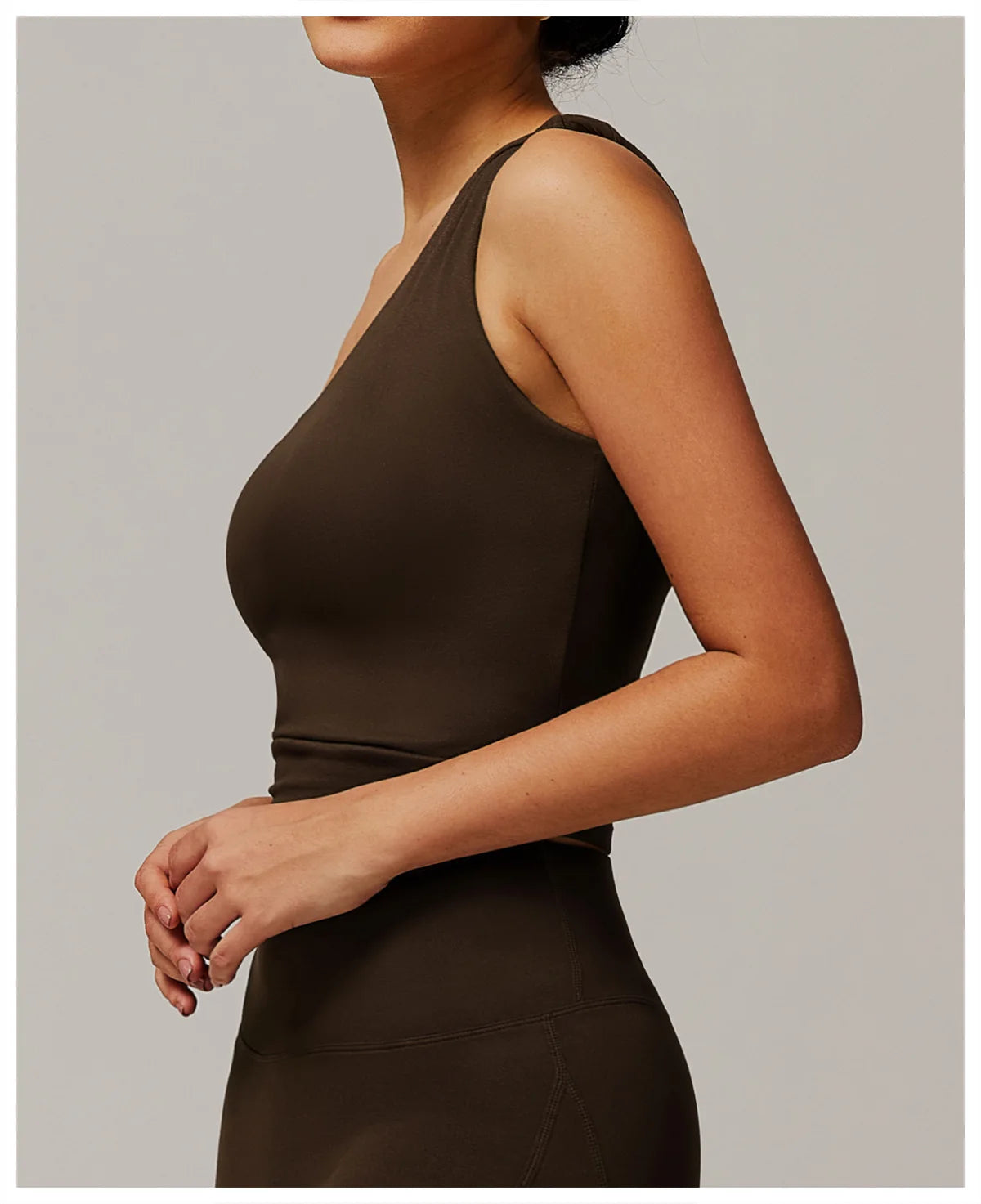 Single Shoulder Tank Top Women Gym Women Sports Underwear Push Up Crop Top Fitness Bra Breathable Running Athletic Sportswear
