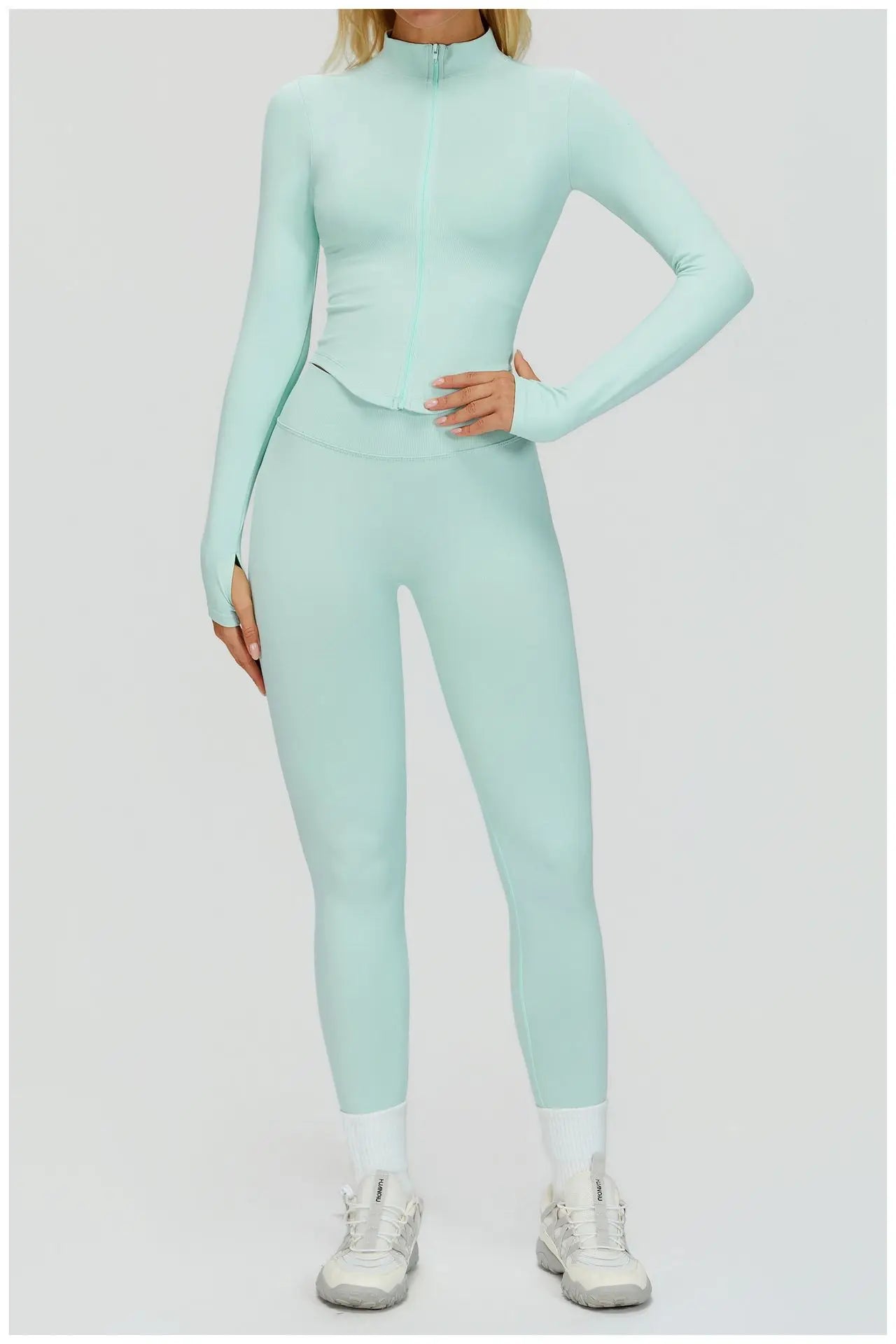 Seamless Yoga Suit 2PCS Sports Set Women Tracksuit Gym Running Workout Clothes Sports Long Sleeve Athletic Wear Yoga Clothing