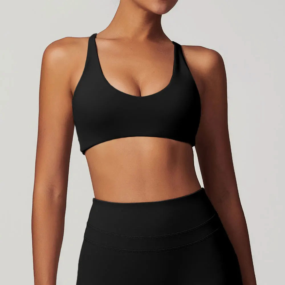 Sports Bra Women Fitness Bra Halter Sports Underwear Naked Feel Sexy Yoga Gym Push Up Workout Bra Padded Bralette Bathsuit