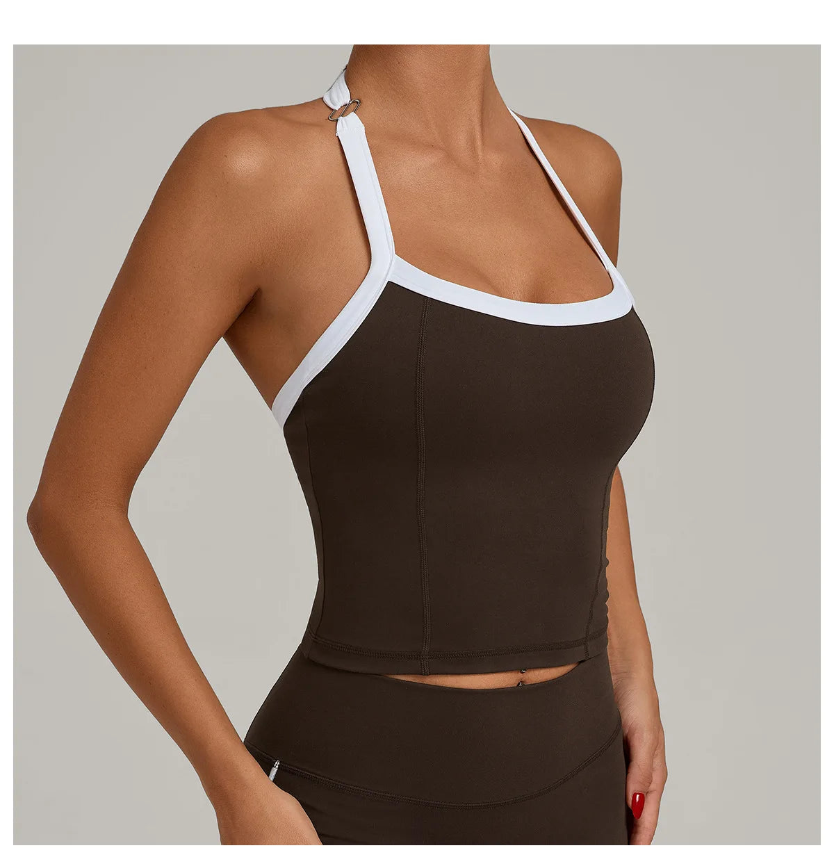 Women Sports Bra Hanging Neck Top Push Up Fitness Yoga Bra Color Blocked Underwear Gym Sport Tops Women Running Vest Bralette