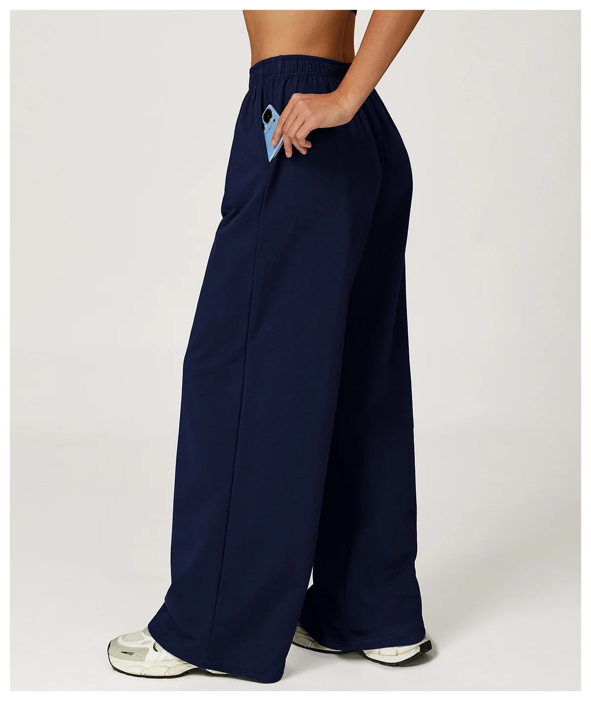 Winter High Waisted Long Sweatpants Women's Yoga Pants Wide Leg Straight Leg Loose Pants Outdoor Running Sports Sweatpants