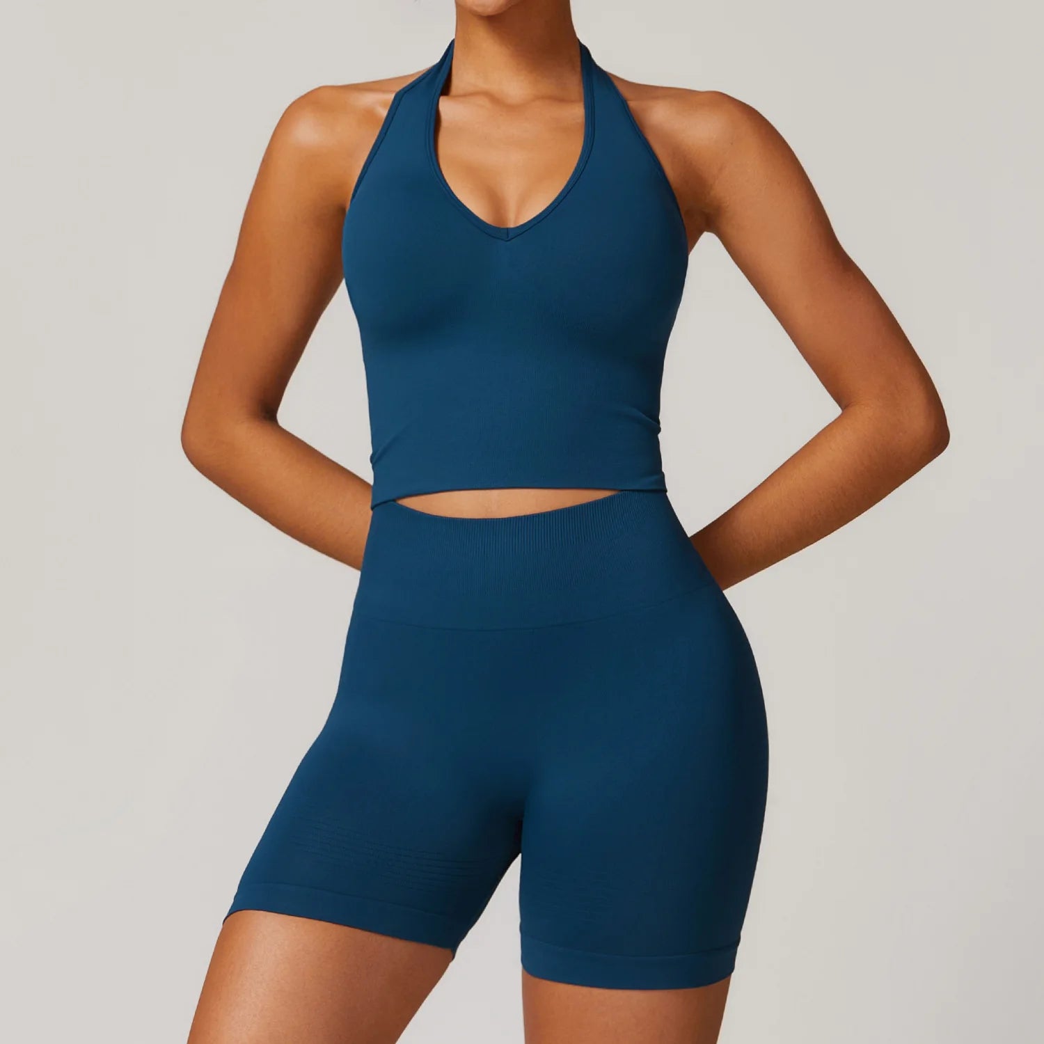 2PCS Seamless Women Tracksuit Yoga Set Workout Outfit Sportswear Gym Clothing Fitness Long Sleeve High Waist Legging Sports Suit