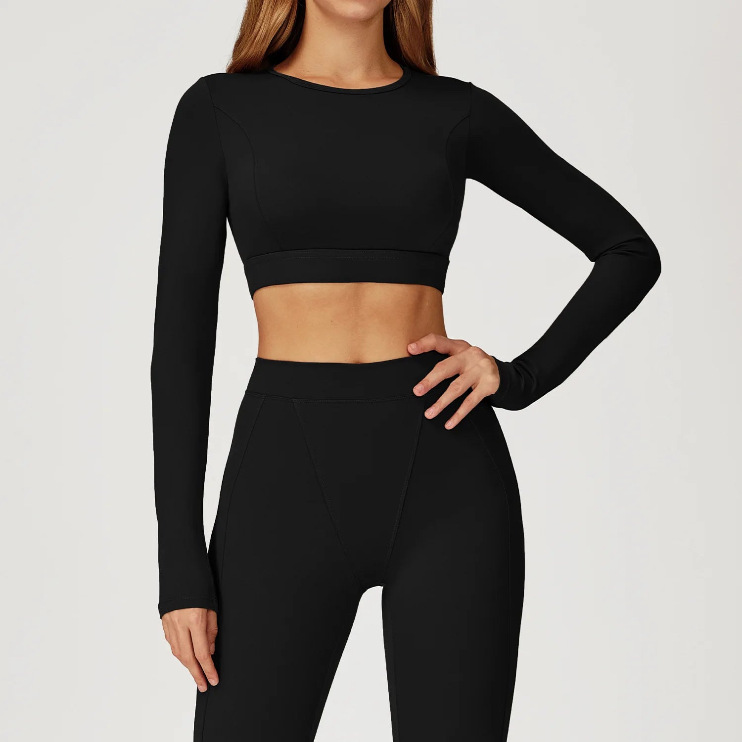 Women Yoga Shirts Crop Top Yoga Long Sleeves Shirts for Women Yoga Sports Running Fitness Gym Clothes Push Up Workout Tops