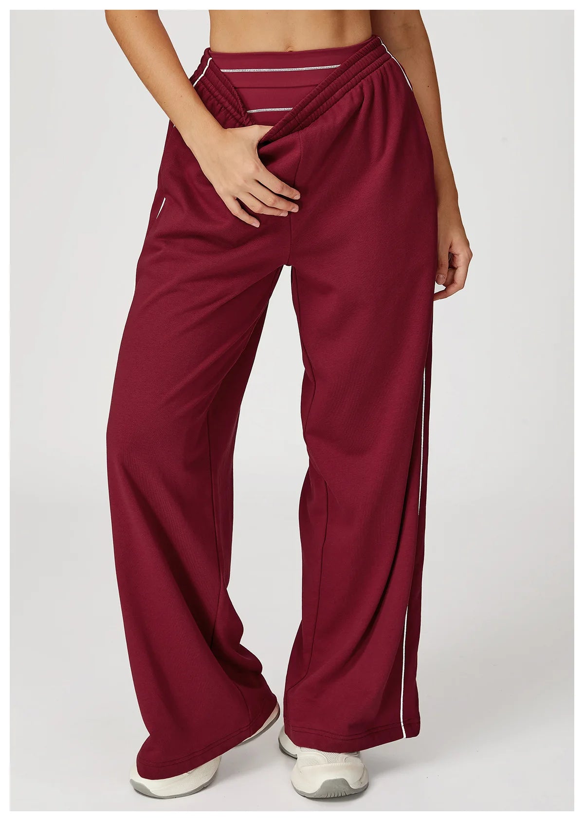 Color Blocking Sports Sweatpants Women Yoga Pants Loose High Waisted Straight Leg Sweatpants With Pockets Outdoor Fitness Pants