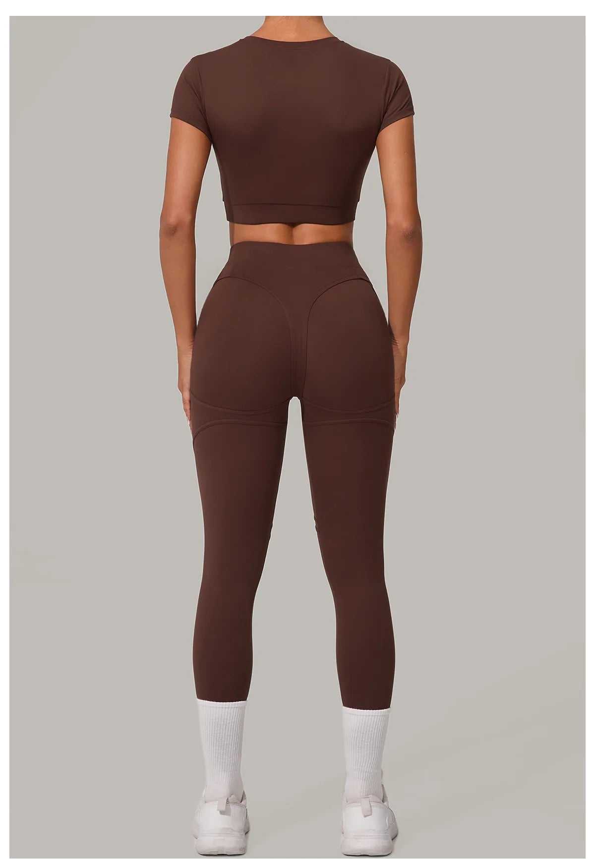 2PCS Yoga Set Gym Clothes Seamless Sportswear Yoga Suits Women Fitness Tracksuits Sports Short Sleeves Gym Leggings Sports Suits