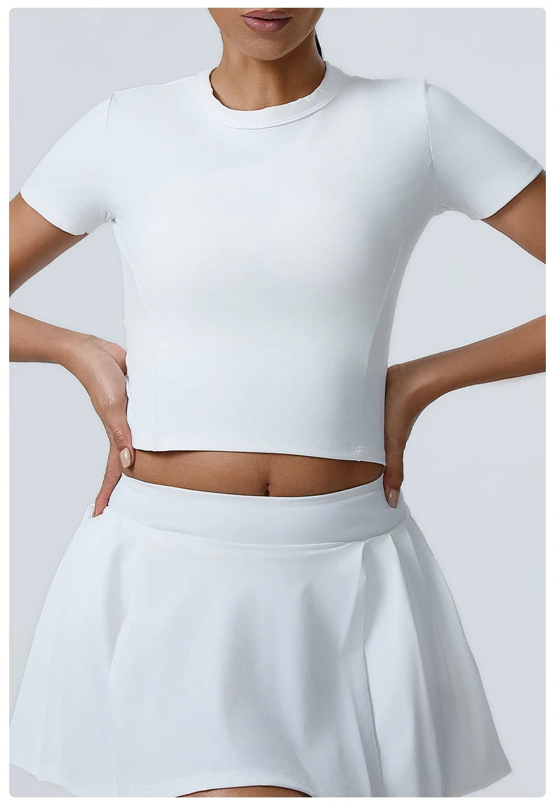 Yoga Top Women Short Sleeve Sport T Shirts Fitness Clothes Yoga Shirt Gym Top Running Sport Push Up Workout Crop Top