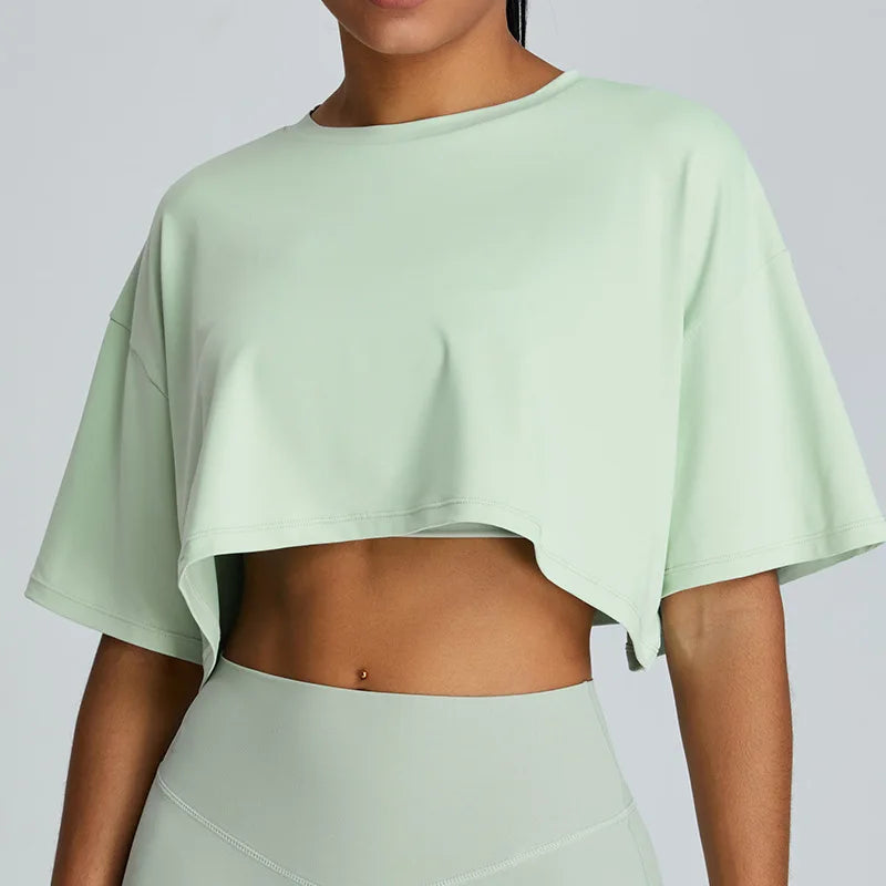 Loose Yoga Short Sleeves Women Breathable Quick Drying Yoga Clothes for Women Running Fitness Tops Sports Short Sleeved T-shirts