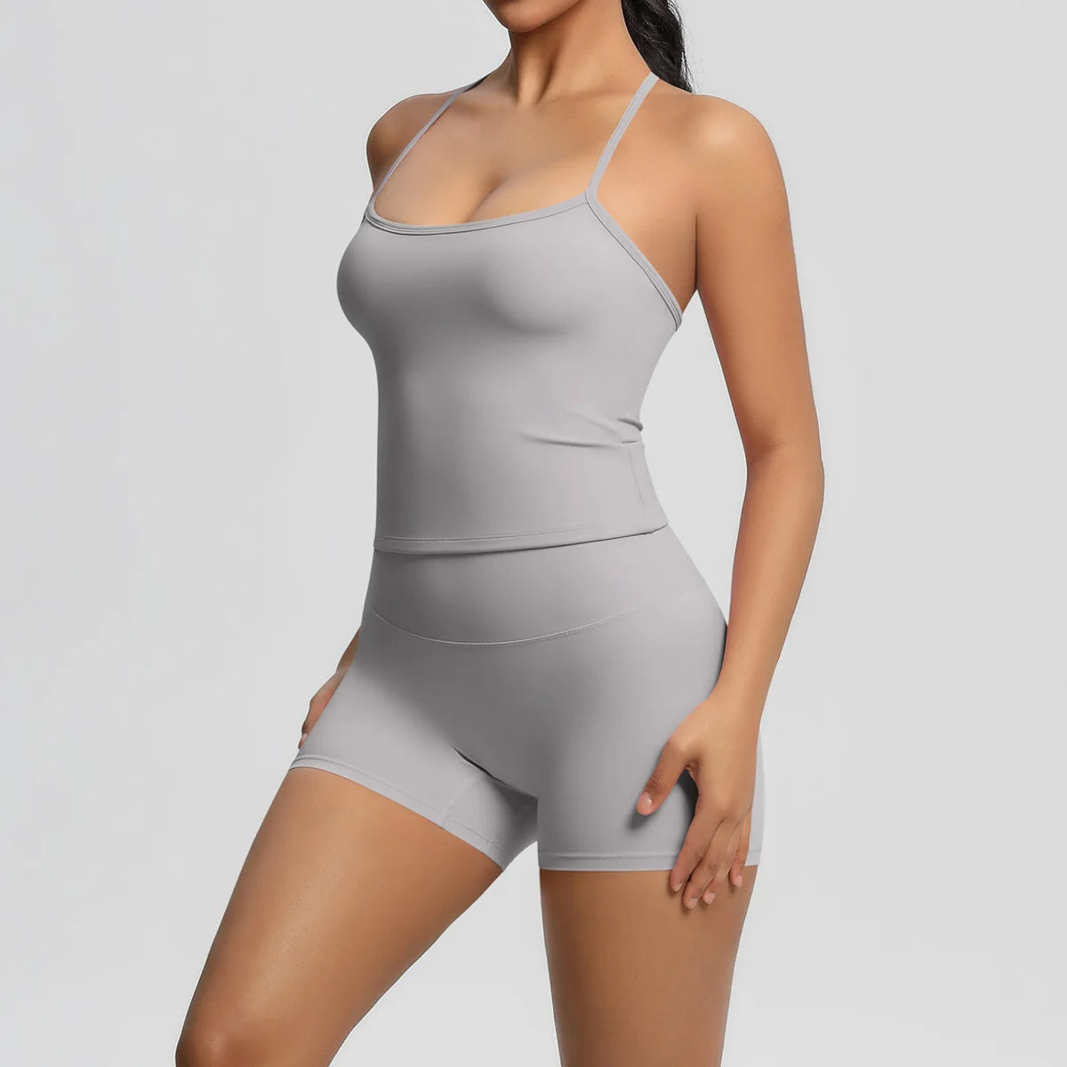 Yoga Sport Set Women Seamless Crop Top Bra Shorts Yoga Set Comfort Elastic Sportsuit Workout Outfit Fitness Gym Clothes
